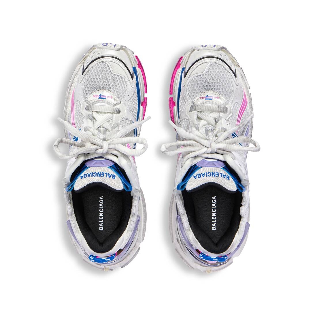 Women's Runner Sneaker  in White/lilac/neon Pink/navy - 6