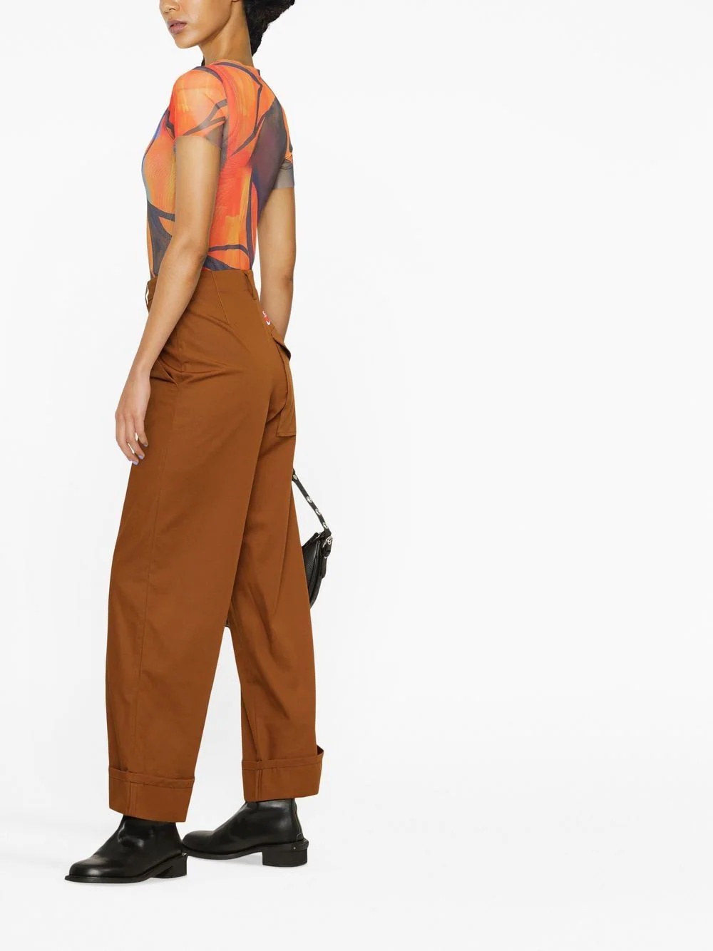 wide-leg cotton trousers - 2