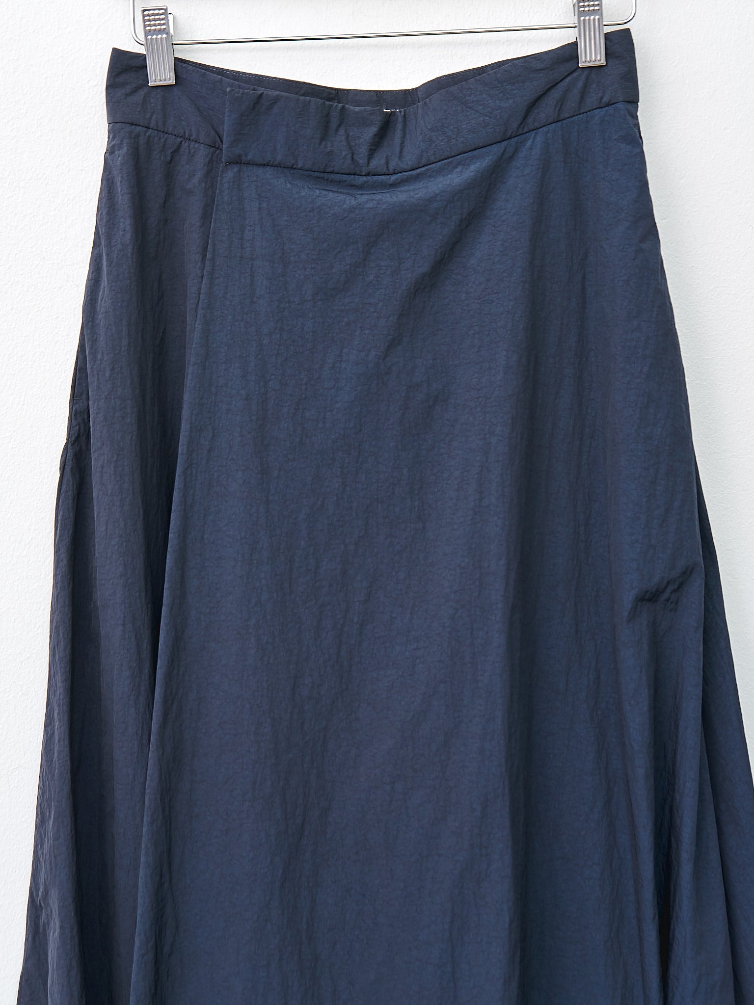 Hand Dyed Nylon Flared Skirt - Navy - 5