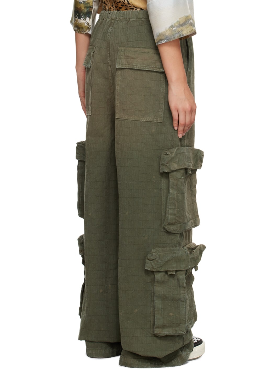 Khaki Drawstring Trousers - 3