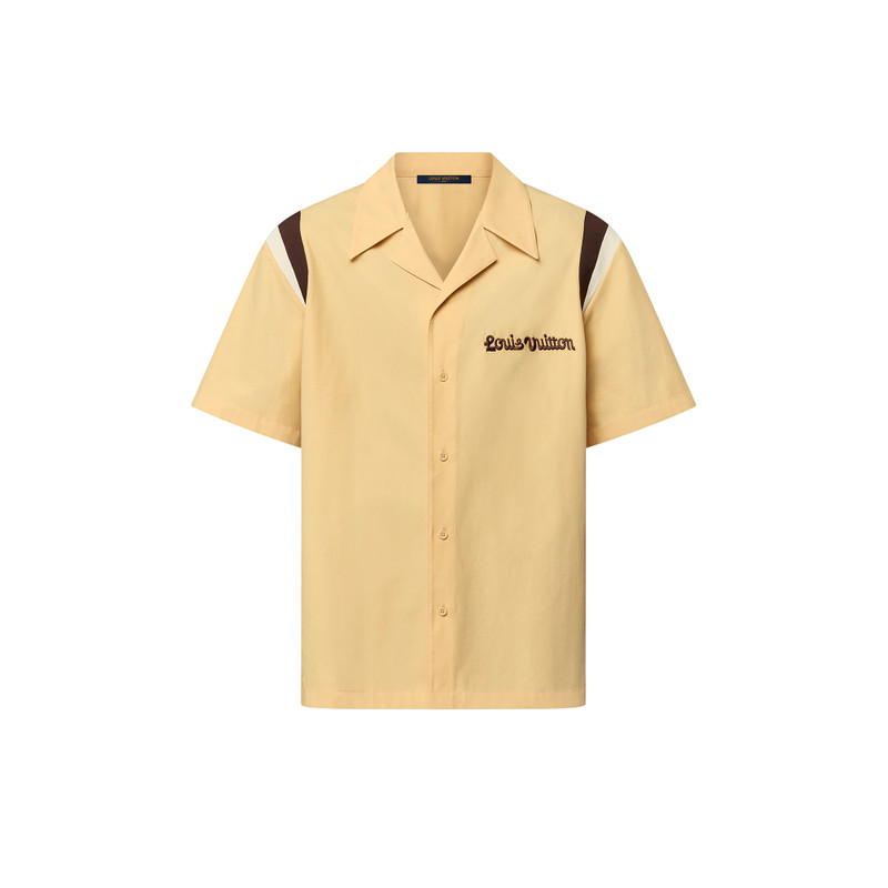 Embroidered Short-Sleeved Cotton Bowling Shirt - 1