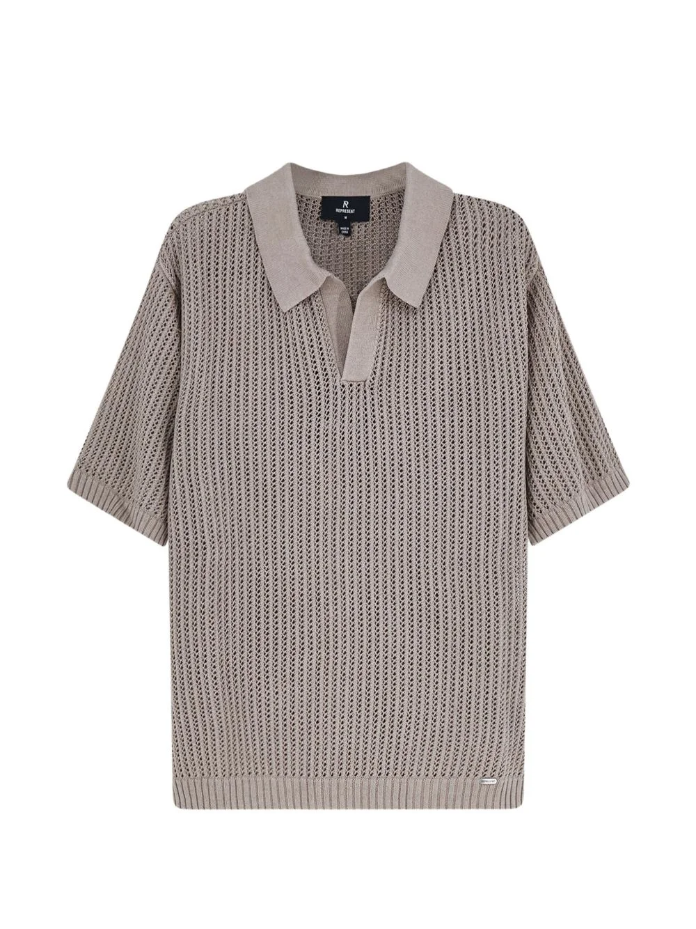 open-knit polo shirt - 1