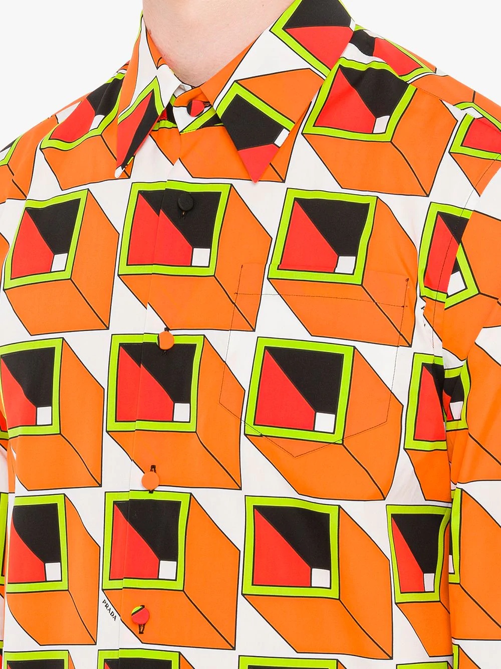 geometric-print cotton shirt - 5