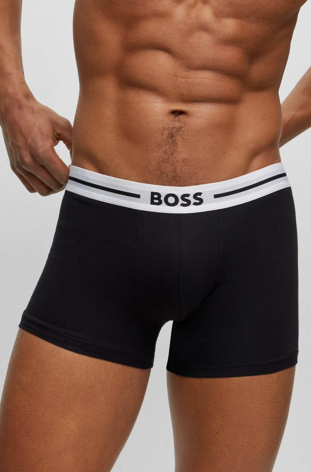 THREE-PACK OF STRETCH-COTTON TRUNKS WITH LOGO WAISTBANDS - 4