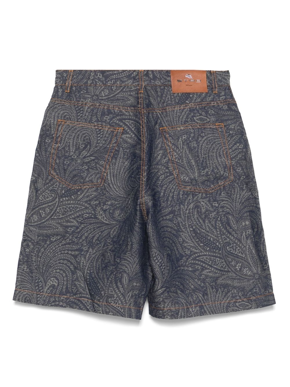 jacquard denim bermuda shorts - 2