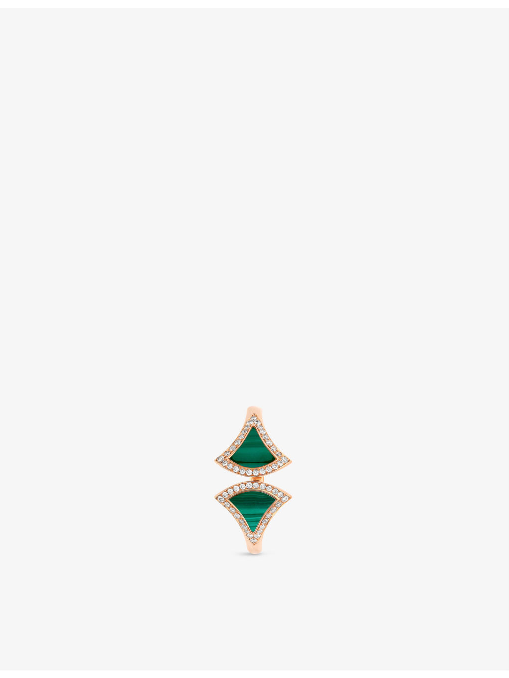 Divas' Dream 18ct rose gold, malachite, and 0.17ct round brilliant-cut diamond ring - 2