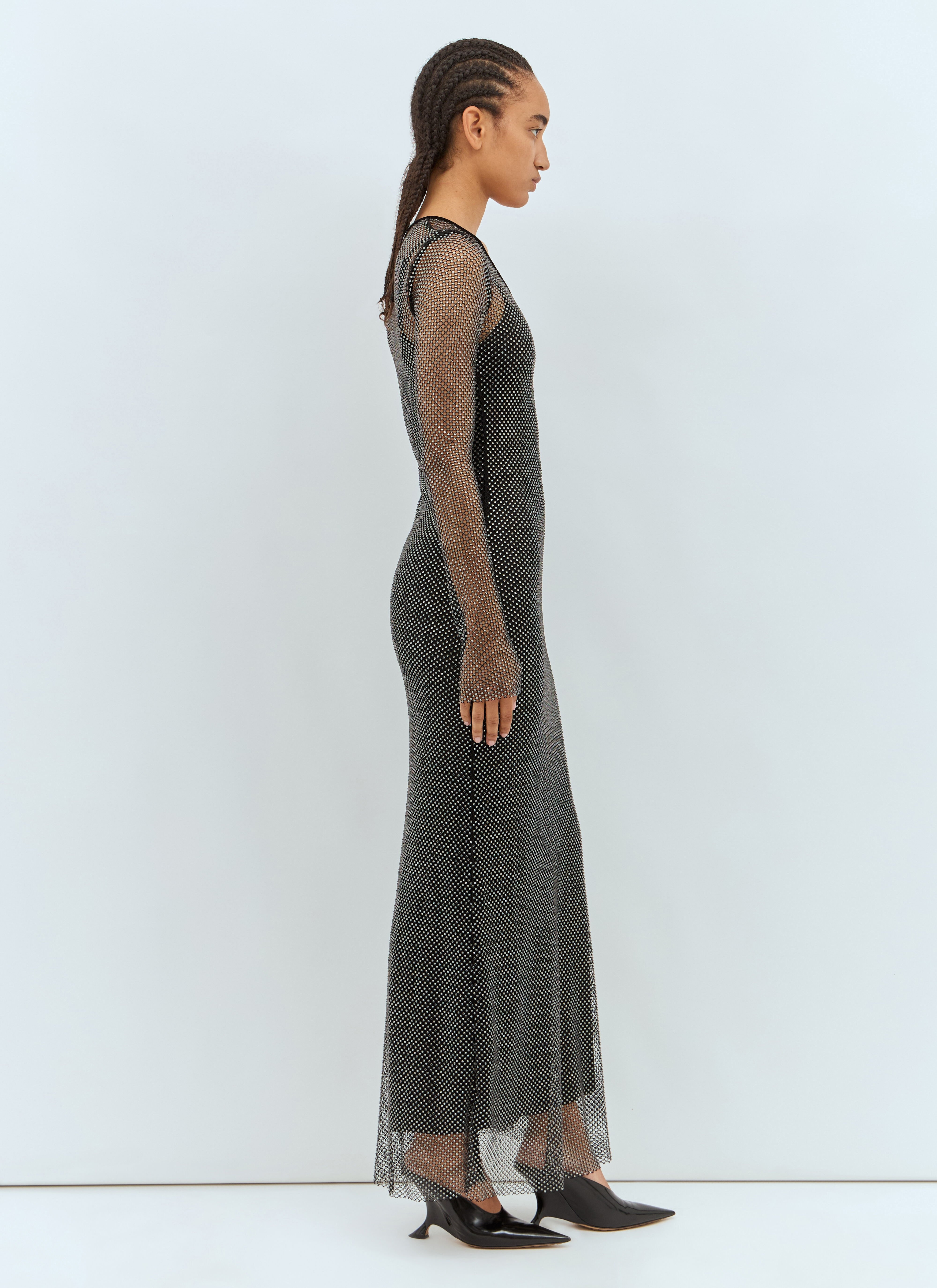 Rhinestone Tulle Maxi Dress - 2