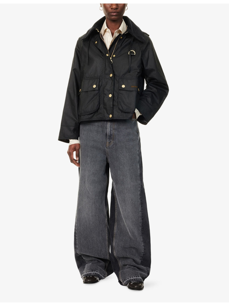 Barbour Reighton Hooded Waxed-Cotton Jacket outlook