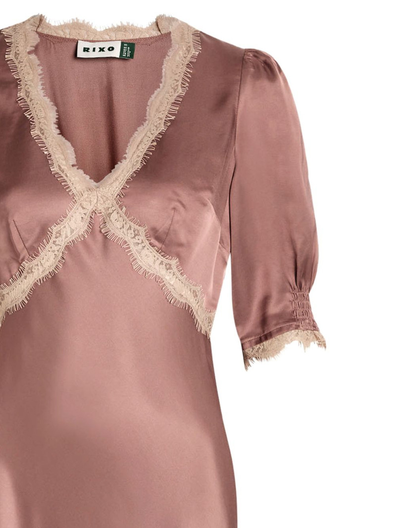 RIXO Annina lace-trim midi dress outlook