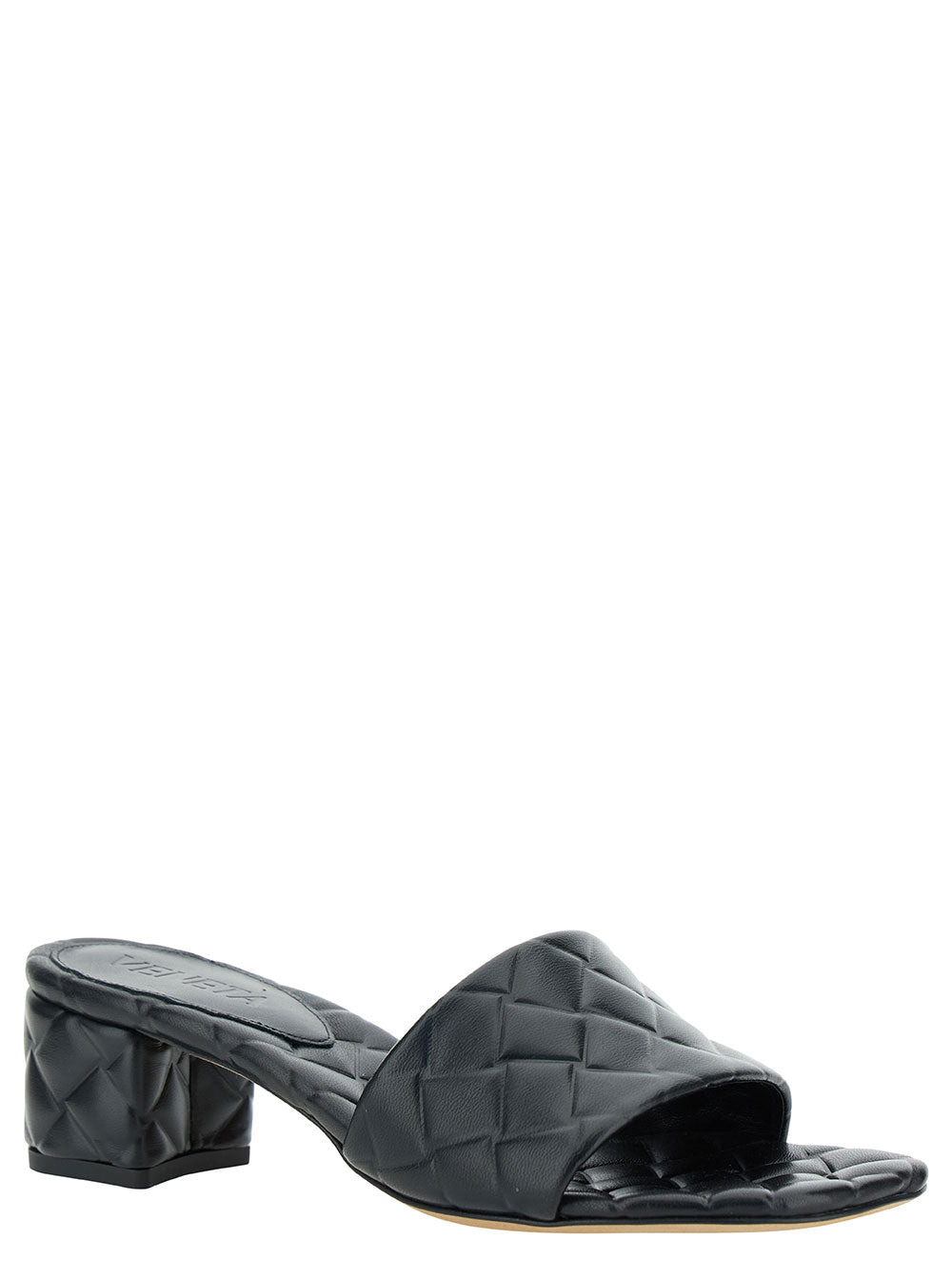 Bottega Veneta Women Black Mules With Intreccio Motif In Leather Woman - 2