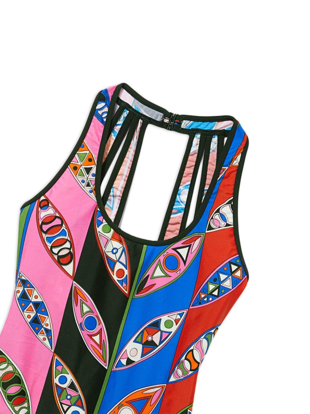 abstract print open back swimsuit - 2