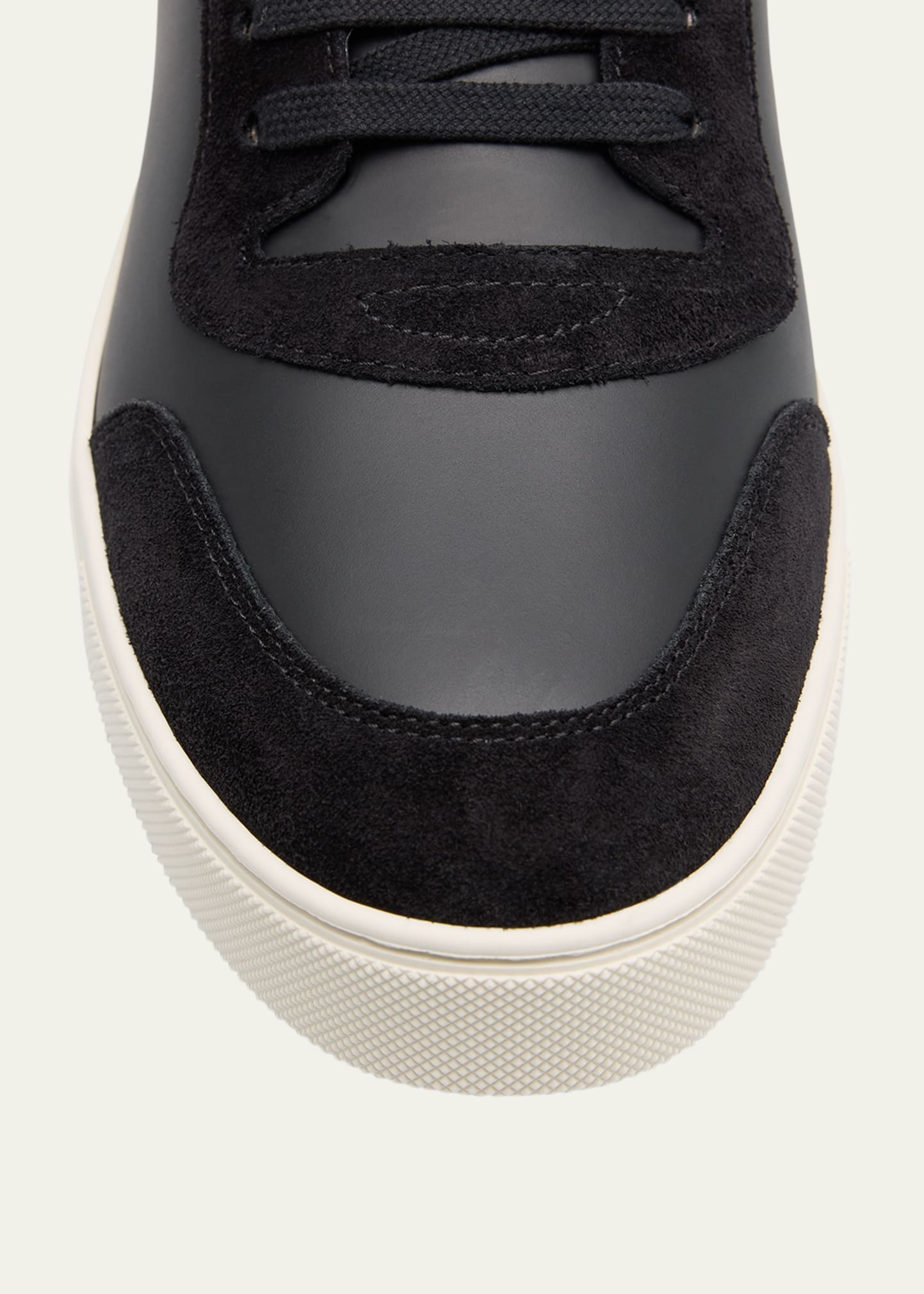 Men's Stevie Leather and Check Low-Top Sneakers - 5