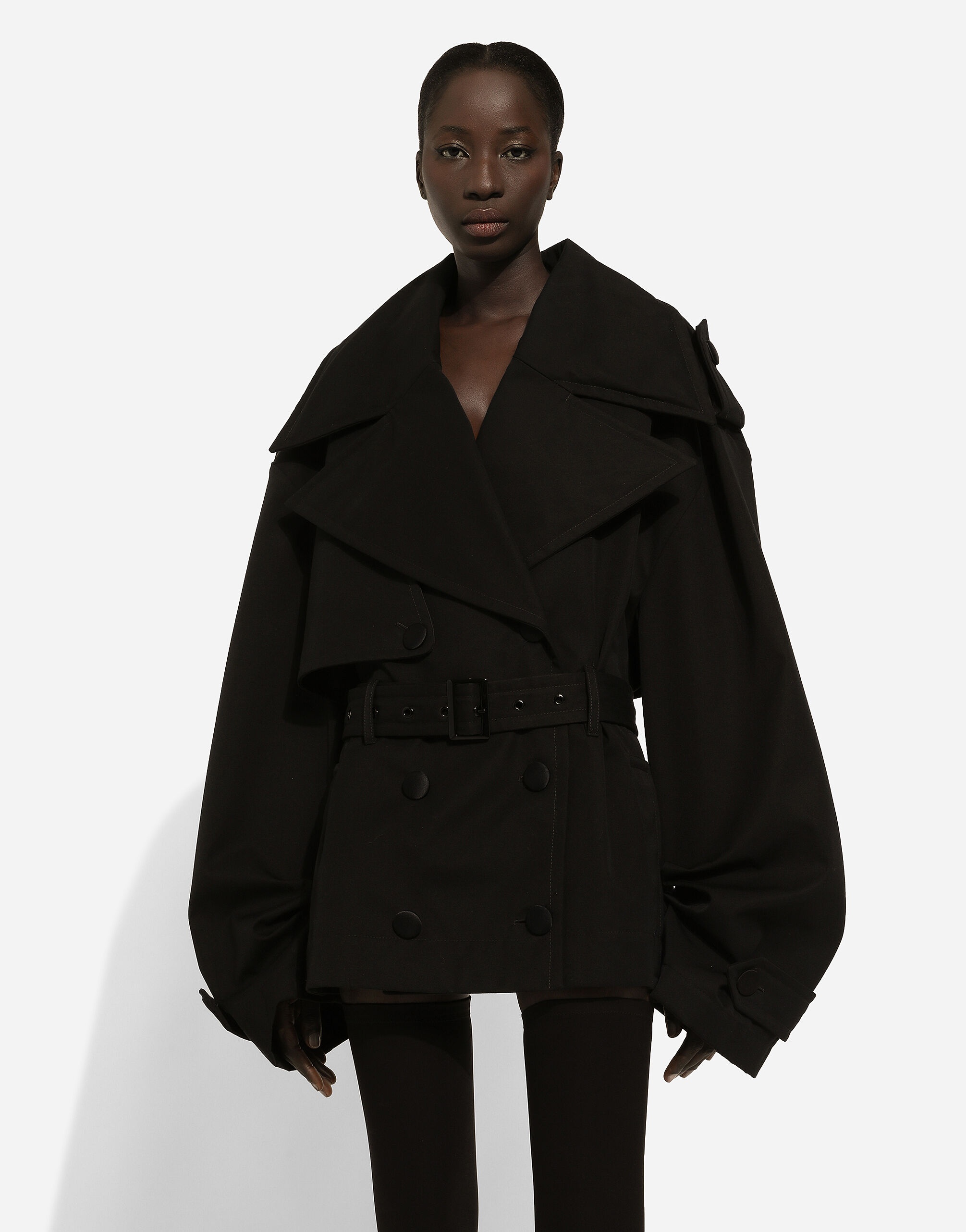 Double-breasted jacket with cotton belt - 9