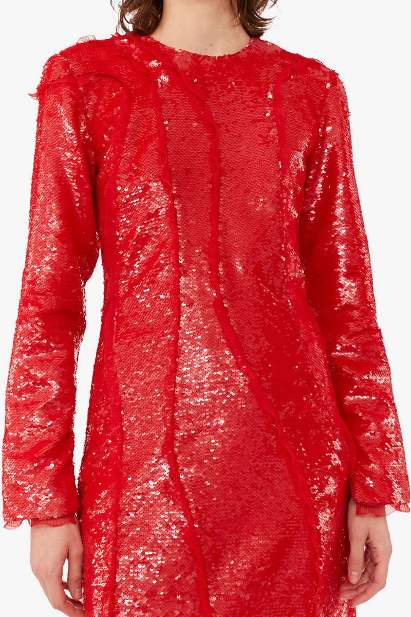 RED SEQUINS MAXI DRESS 5