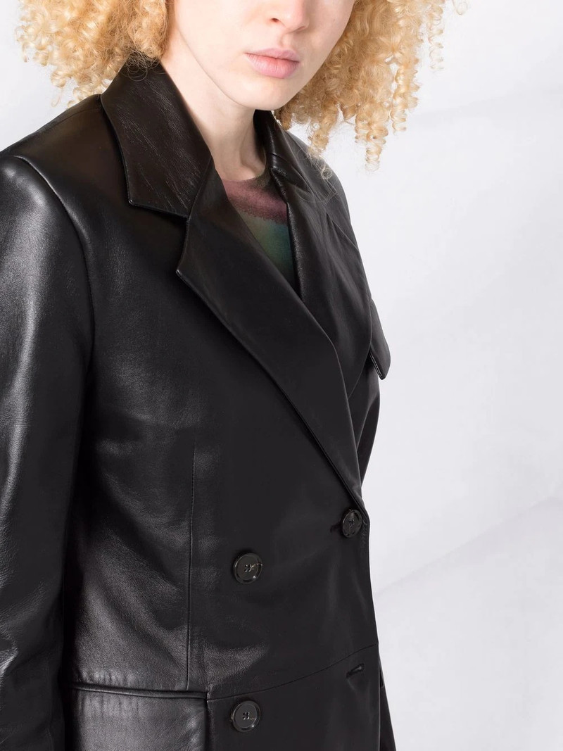 single-breasted leather blazer 3