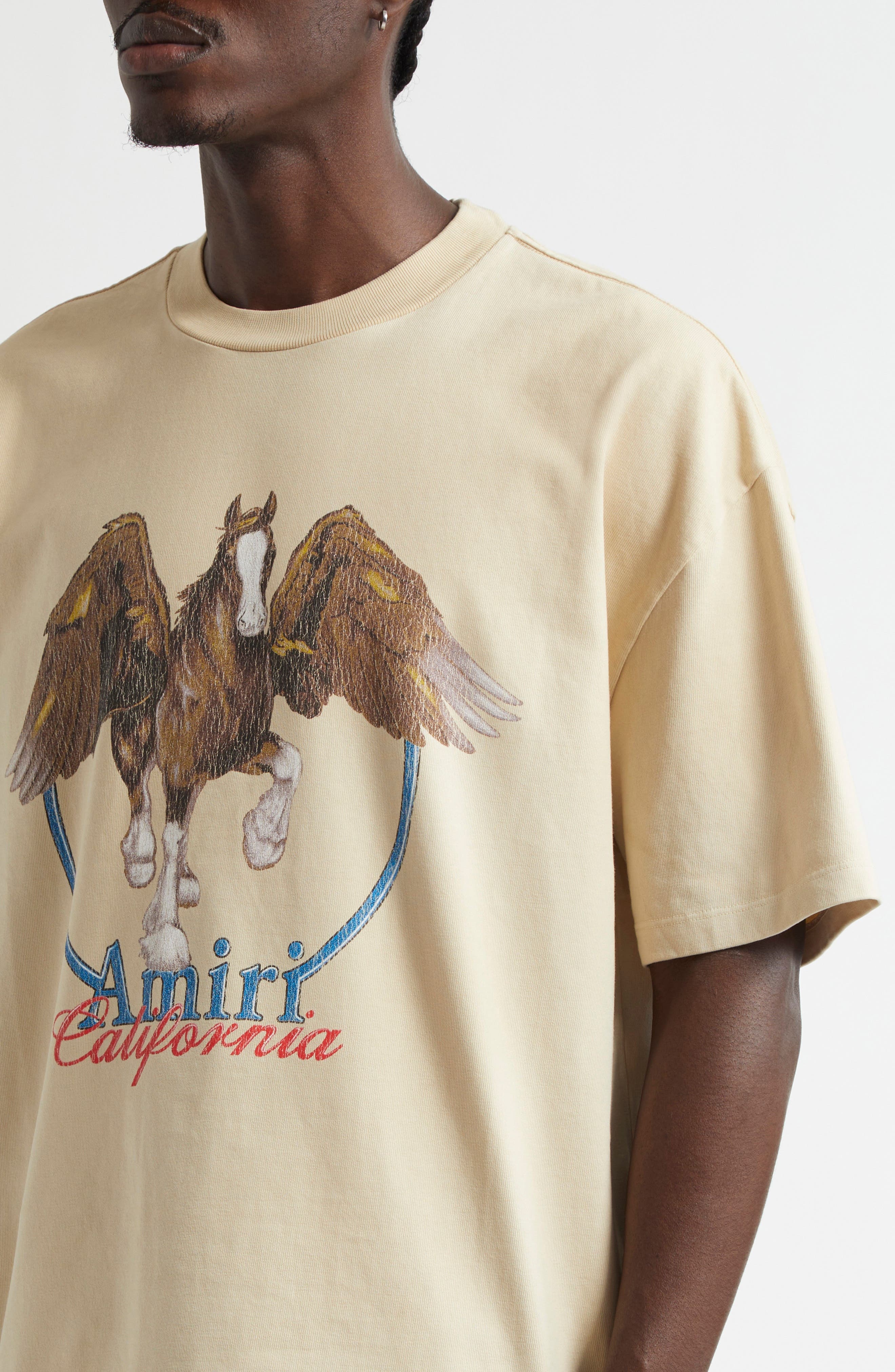 AMIRI Pegasus Oversize Cotton Graphic T-Shirt in Alabaster at Nordstrom - 5