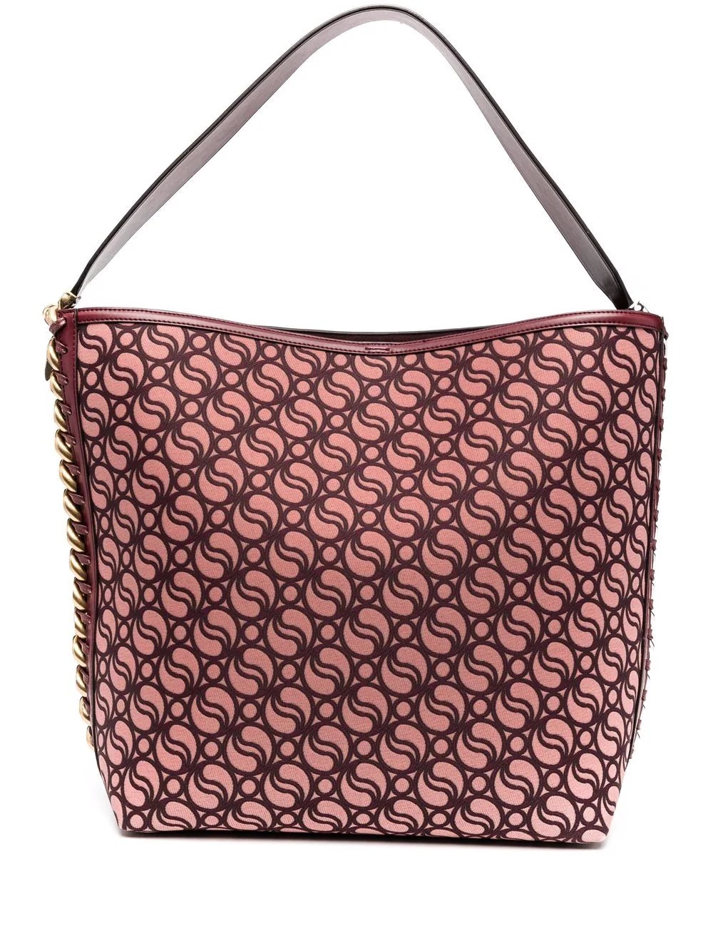 chain-link trim monogram tote bag - 1