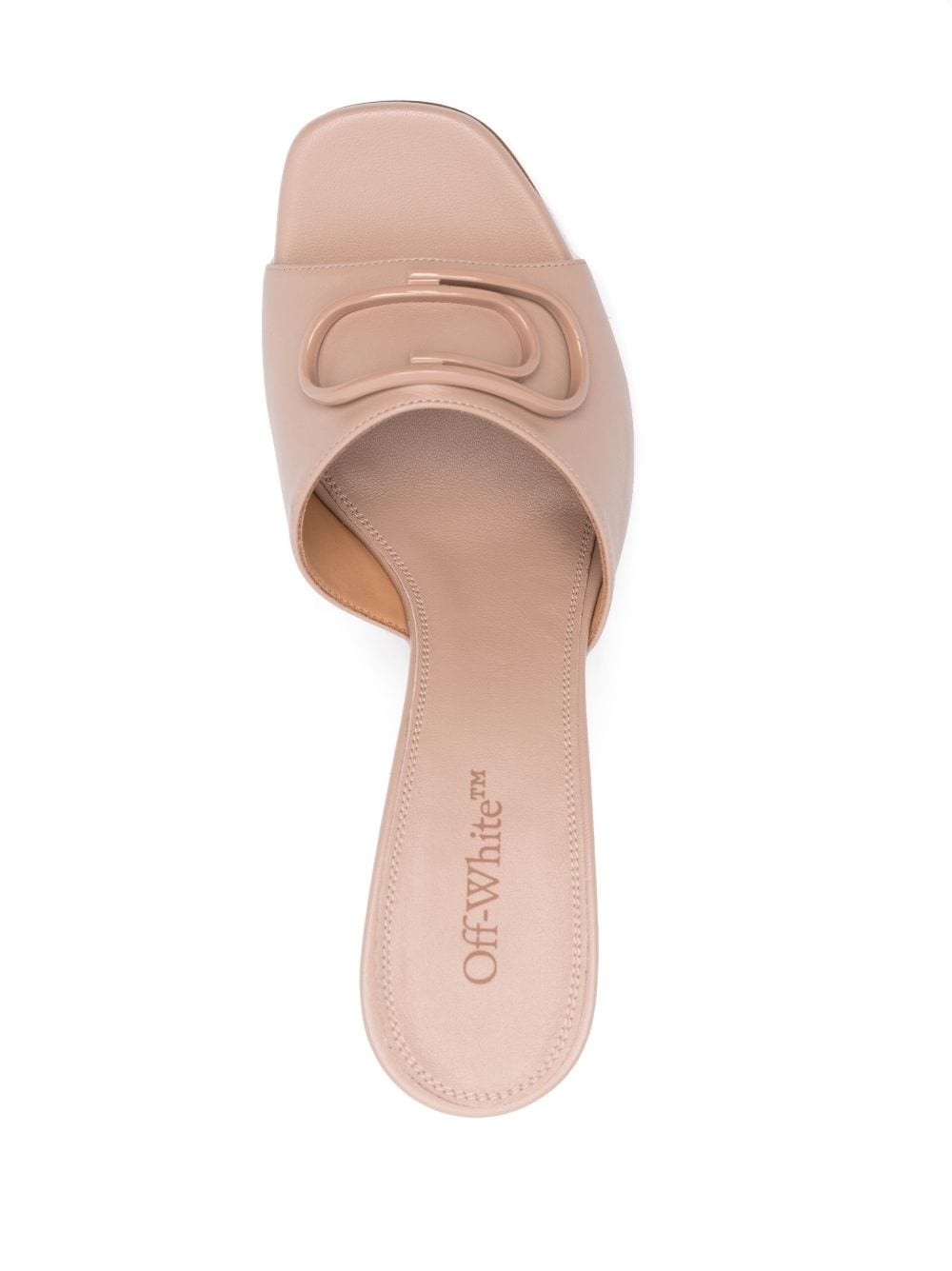 Paperclip-detail 115mm leather sandals - 4