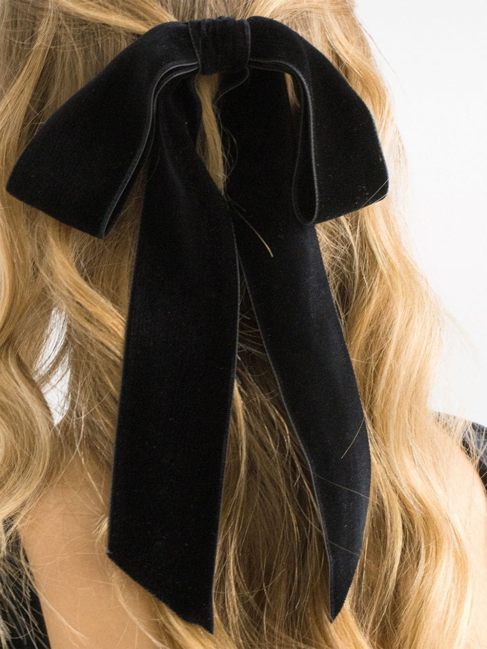 bow-detailing velvet head piece - 2