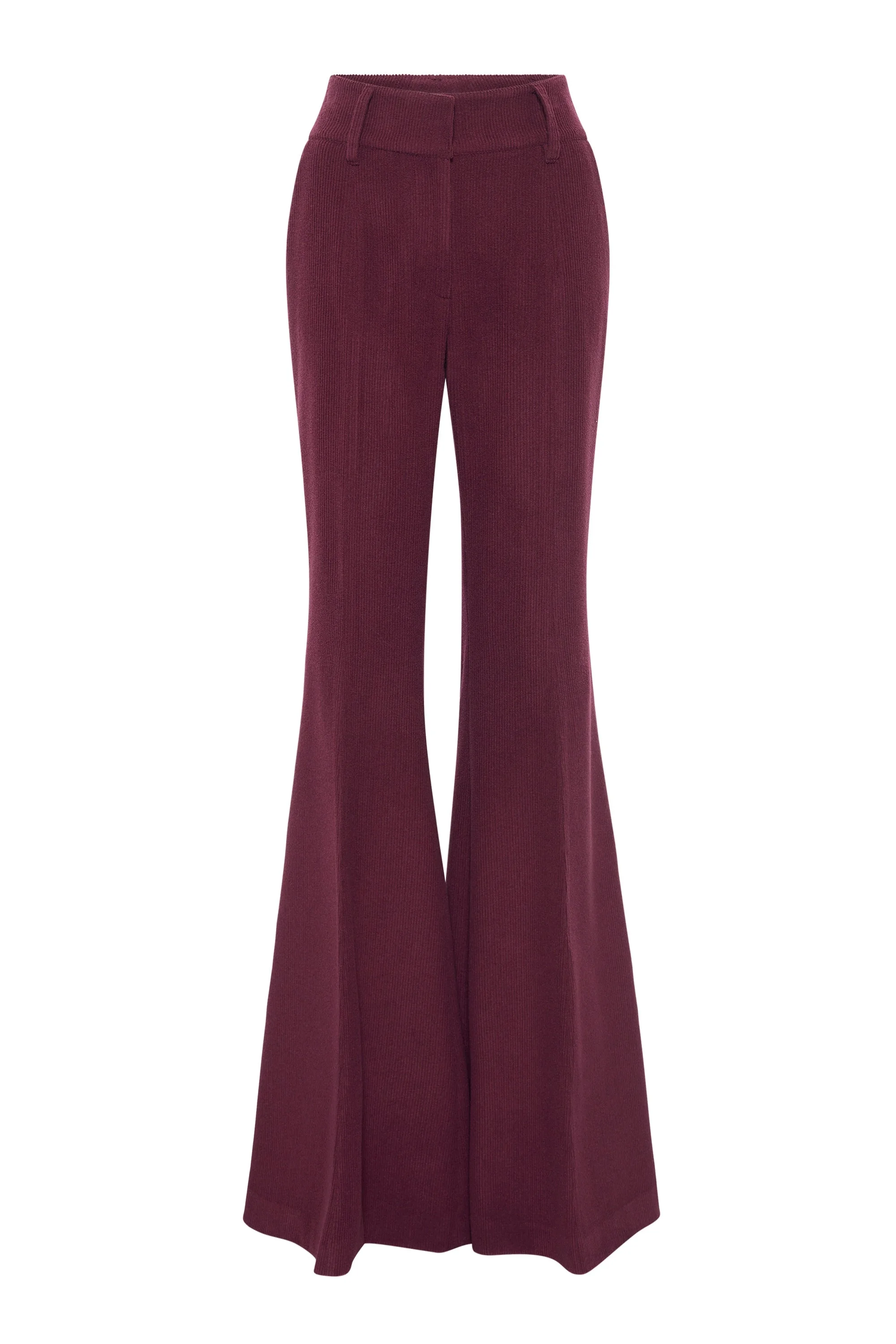 Rhein Pant in Plum Cashmere Wool Corduroy - 1