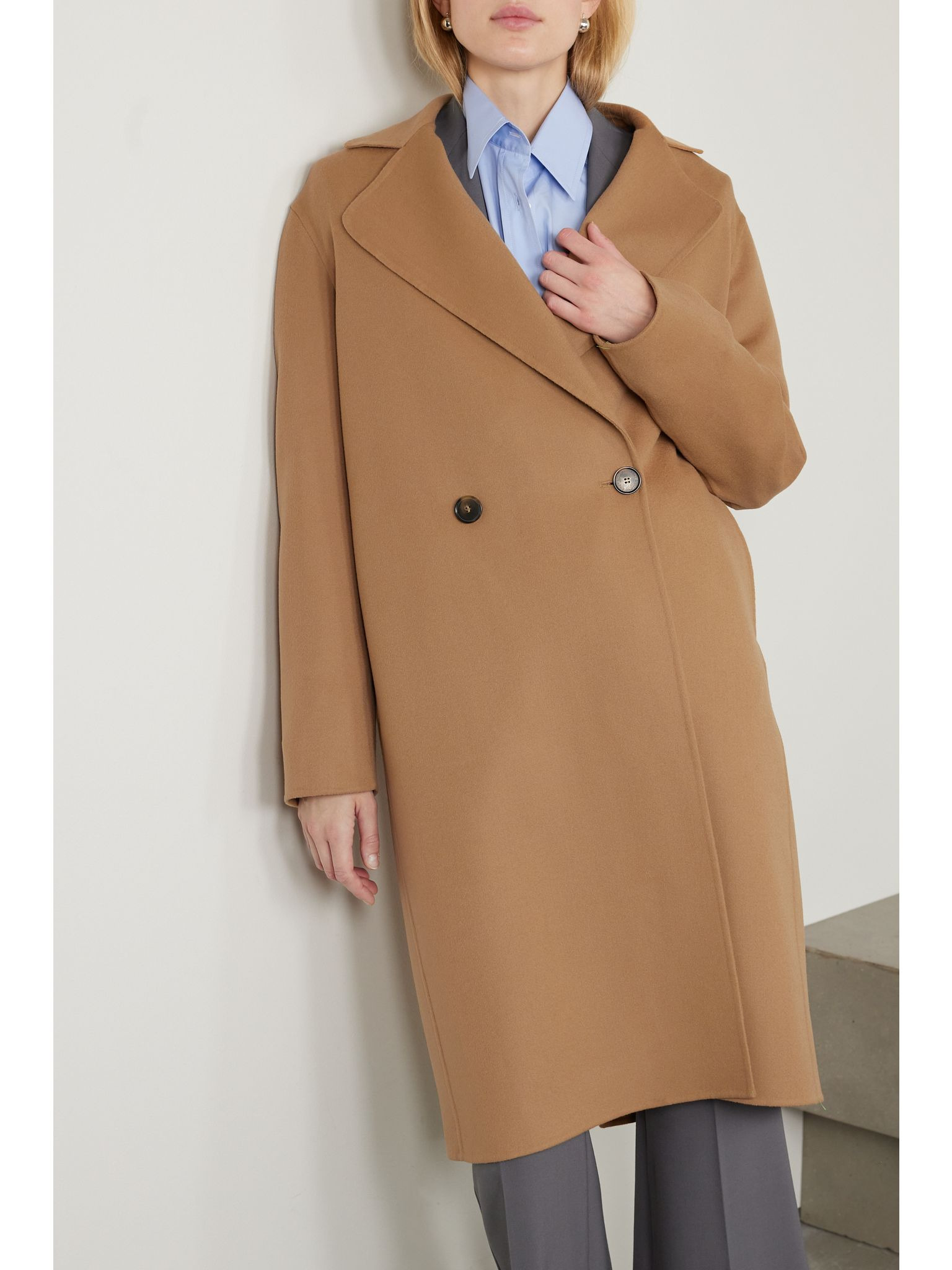 Iconic double-breasted wool coat Camel - 3