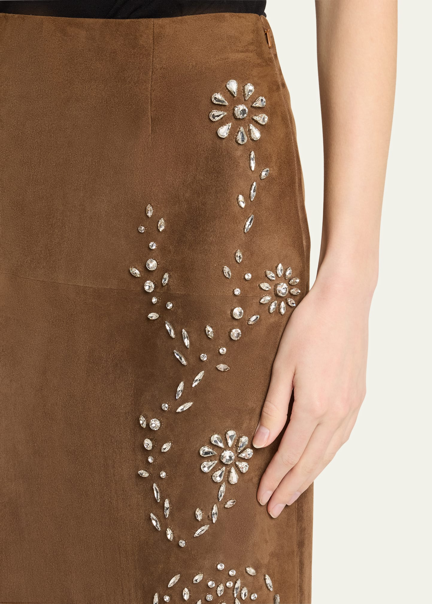 Crystal Suede Pencil Skirt - 4