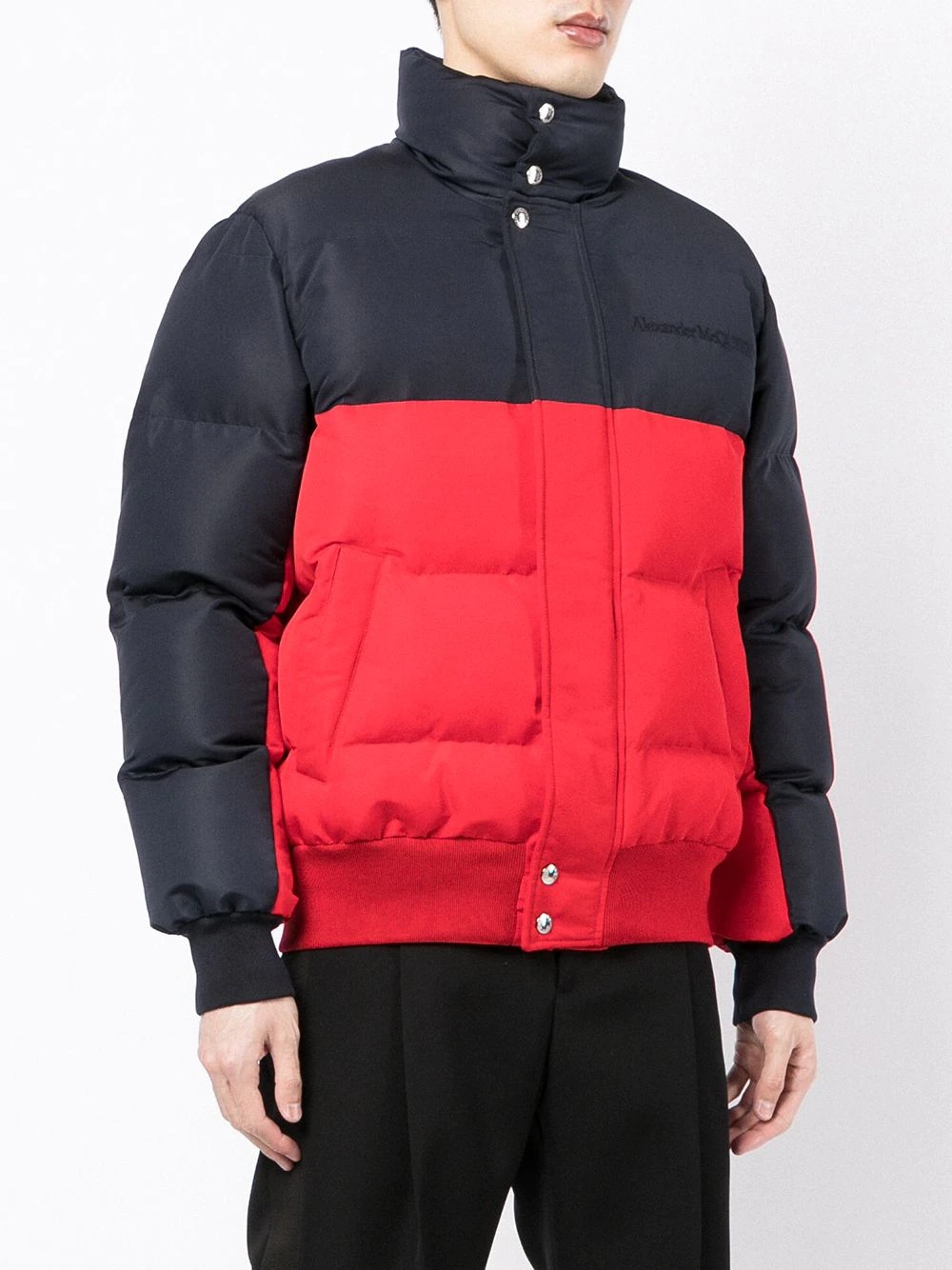 colour-block padded jacket - 3