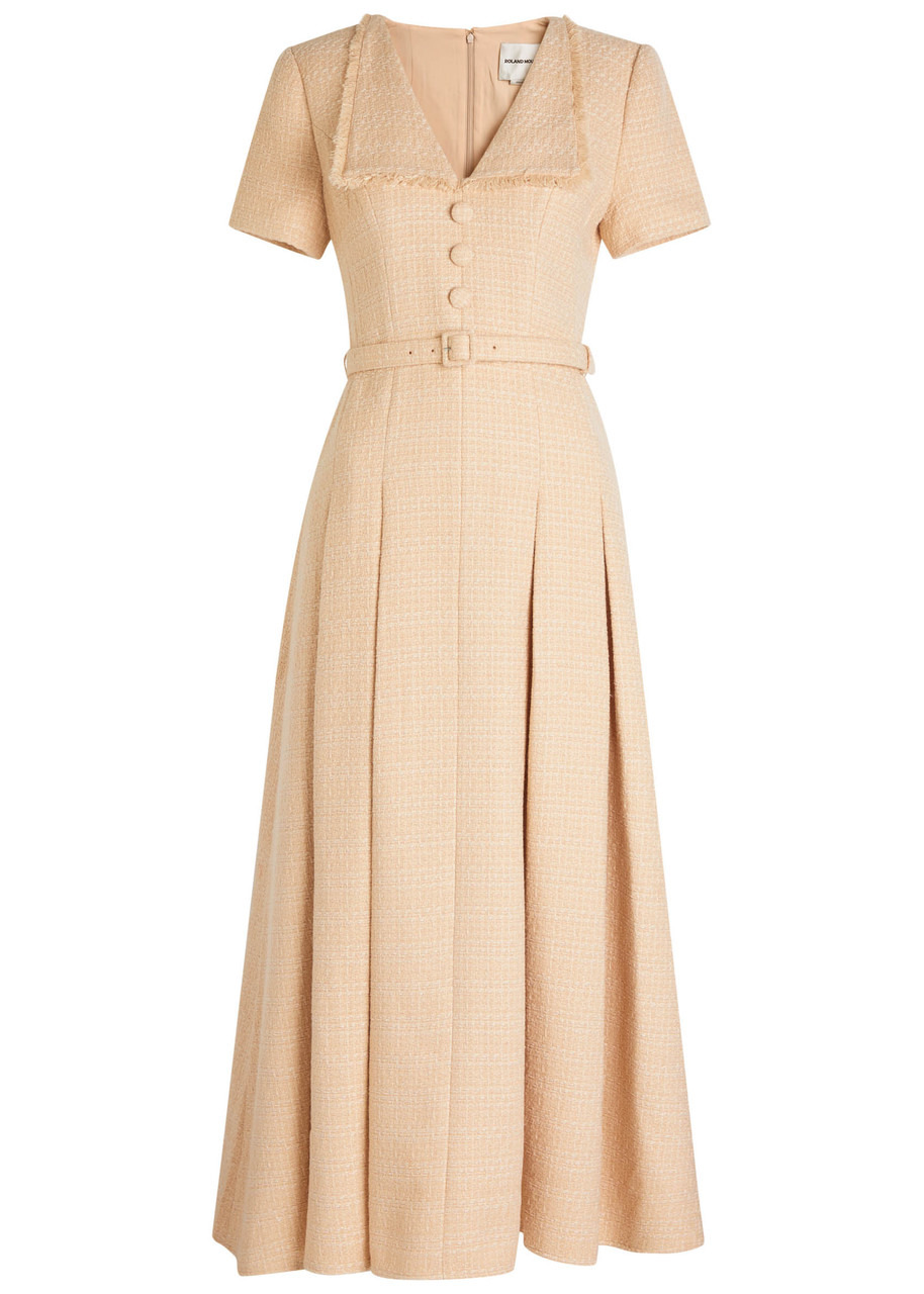 Roland Mouret Belted Bouclé Maxi Dress - 1