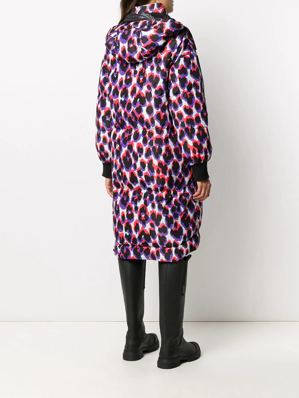 leopard print padded coat - 4