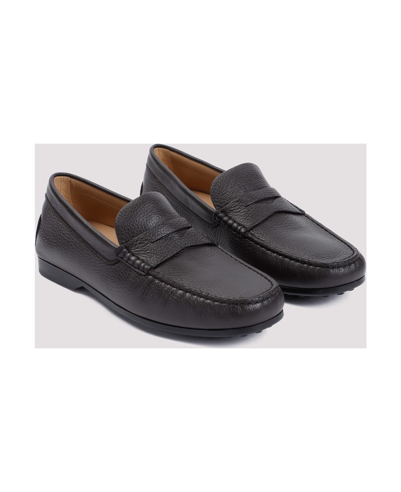 Dark Brown Deerskin Loafer - 5