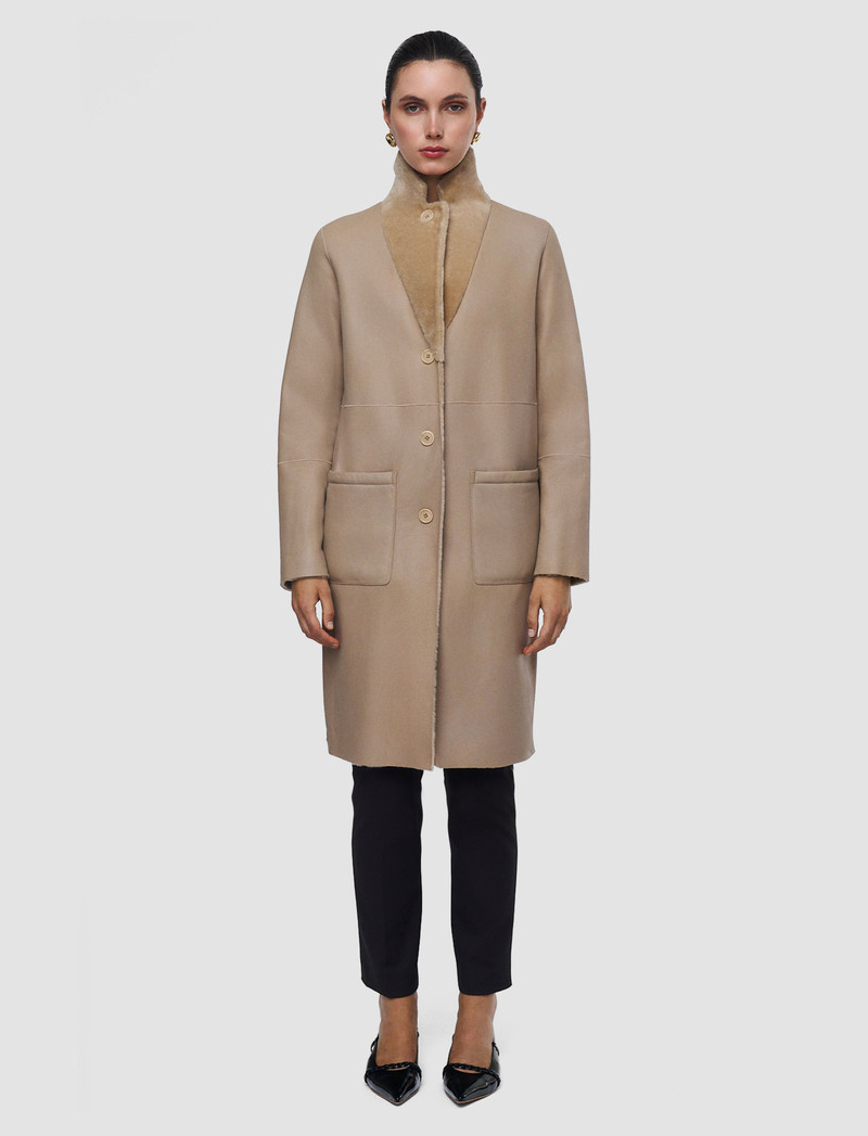 JOSEPH Britanny Reversible Soft Shearling Jacket outlook