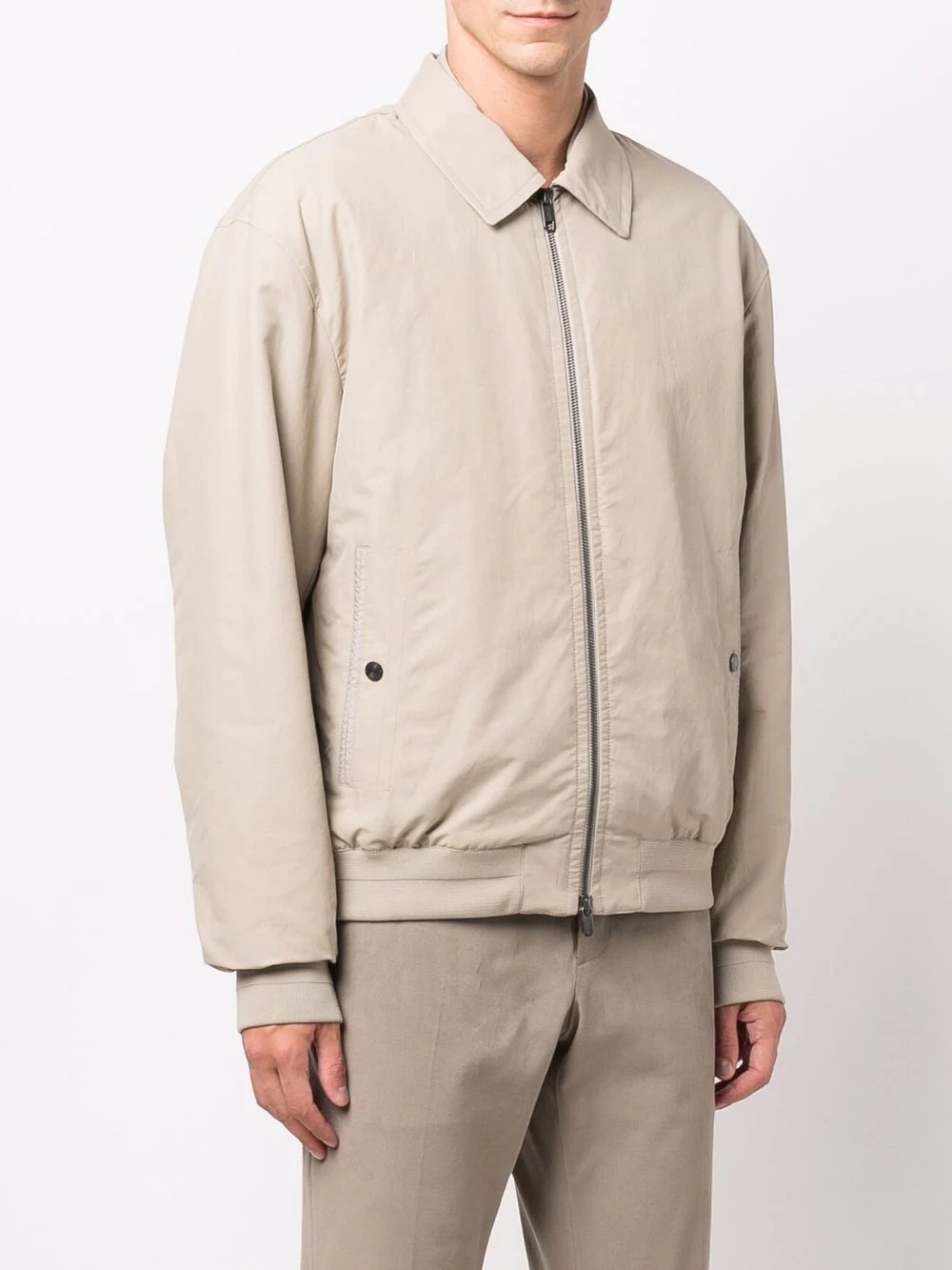 zip-front cotton-blend jacket - 3