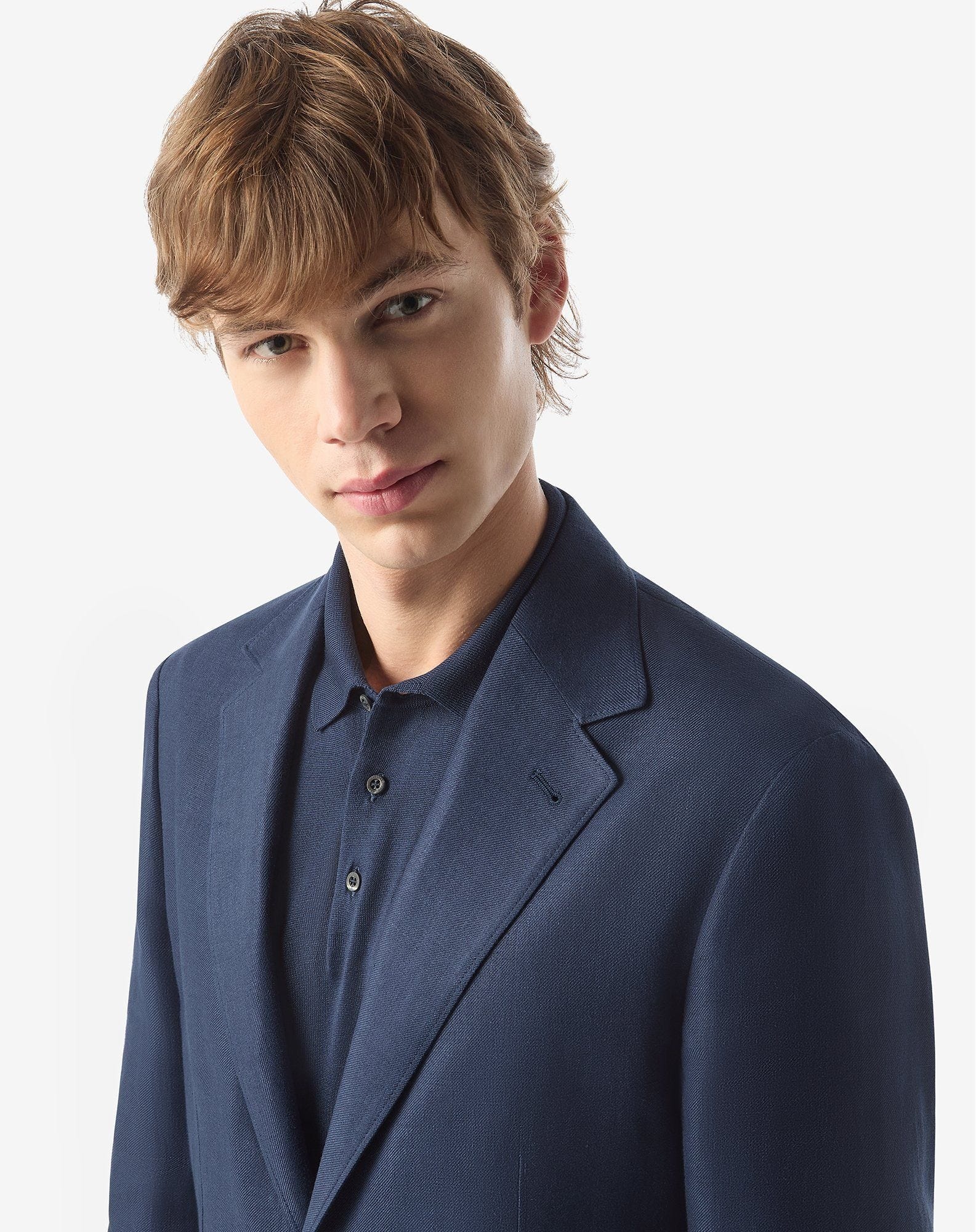 Blue pure linen jacket - 4
