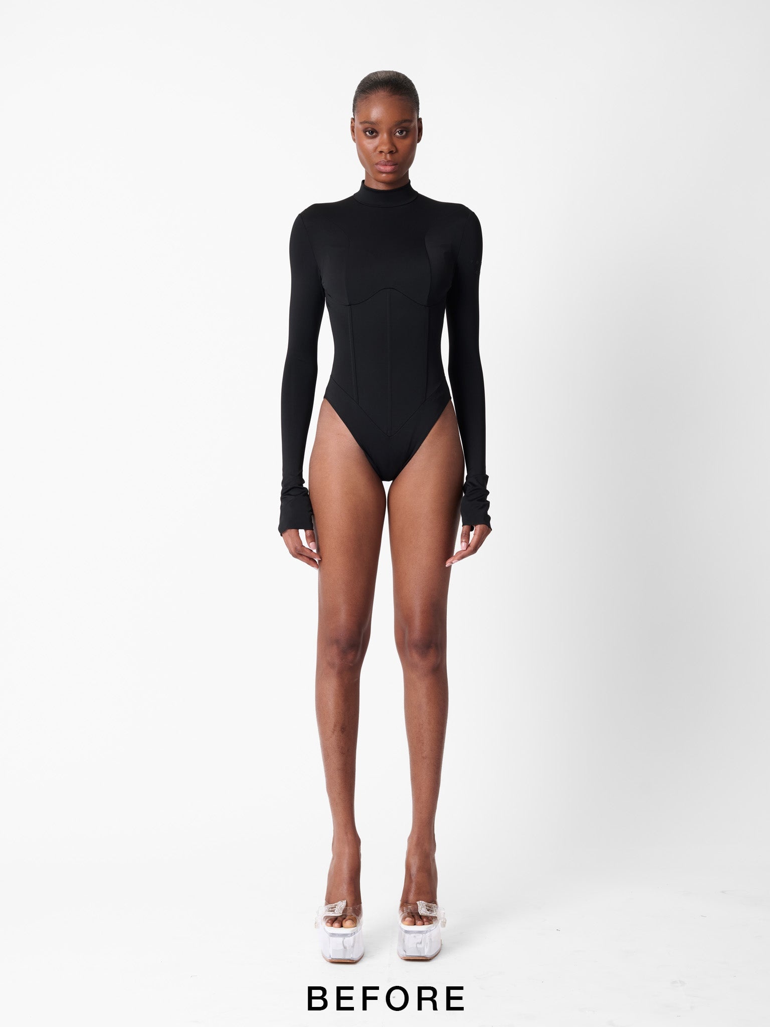 CAT CALL PADDED BODYSUIT BLACK - 3