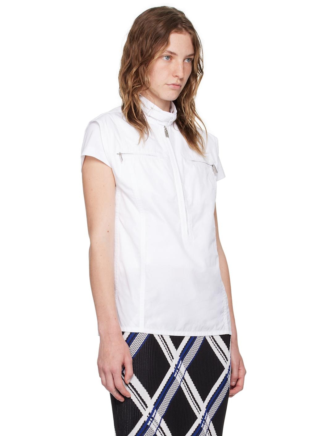 White Half-Zip Vest - 2