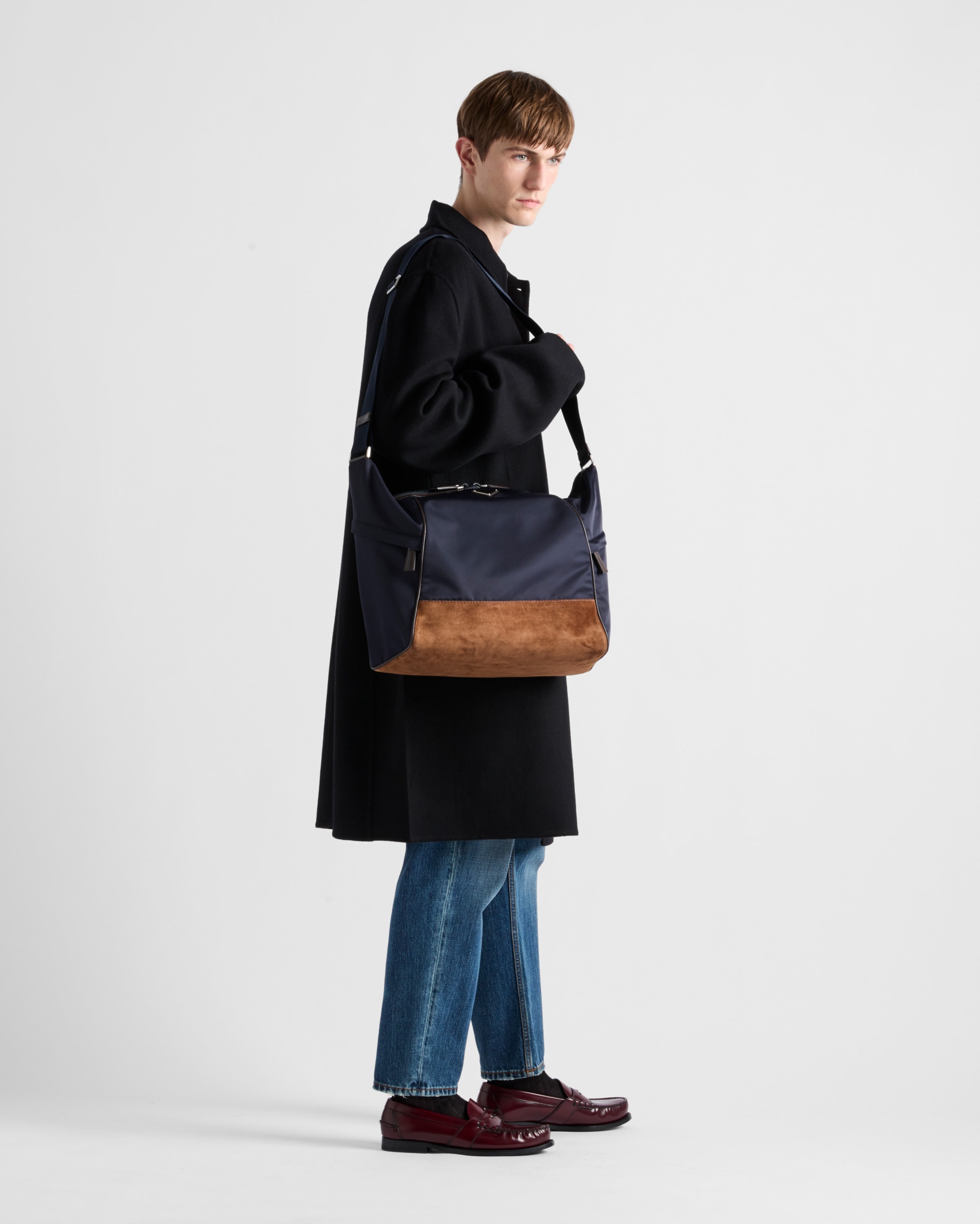 Re-Nylon and leather shoulder bag - 9