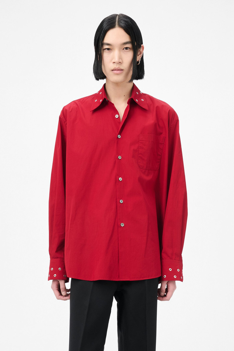 Above Shirt Lipstick Red Super Poplin 3