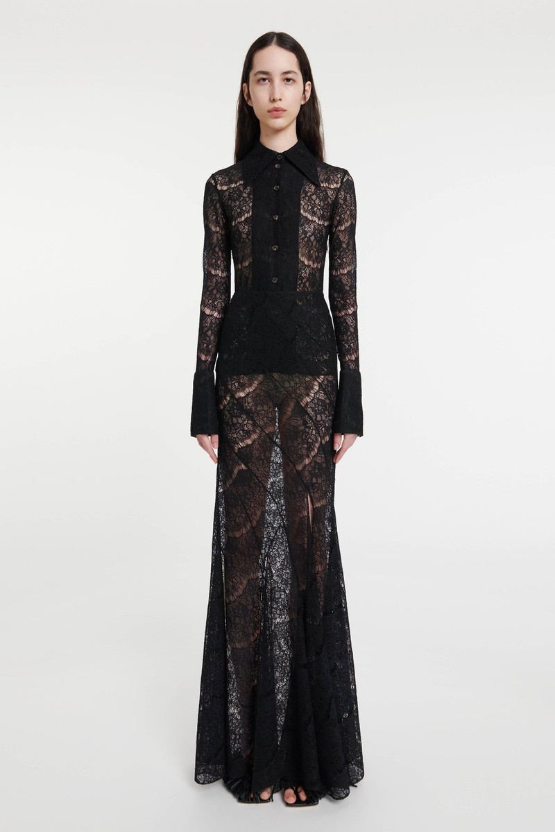 LACE TWISTED MAXI SKIRT BLACK 6