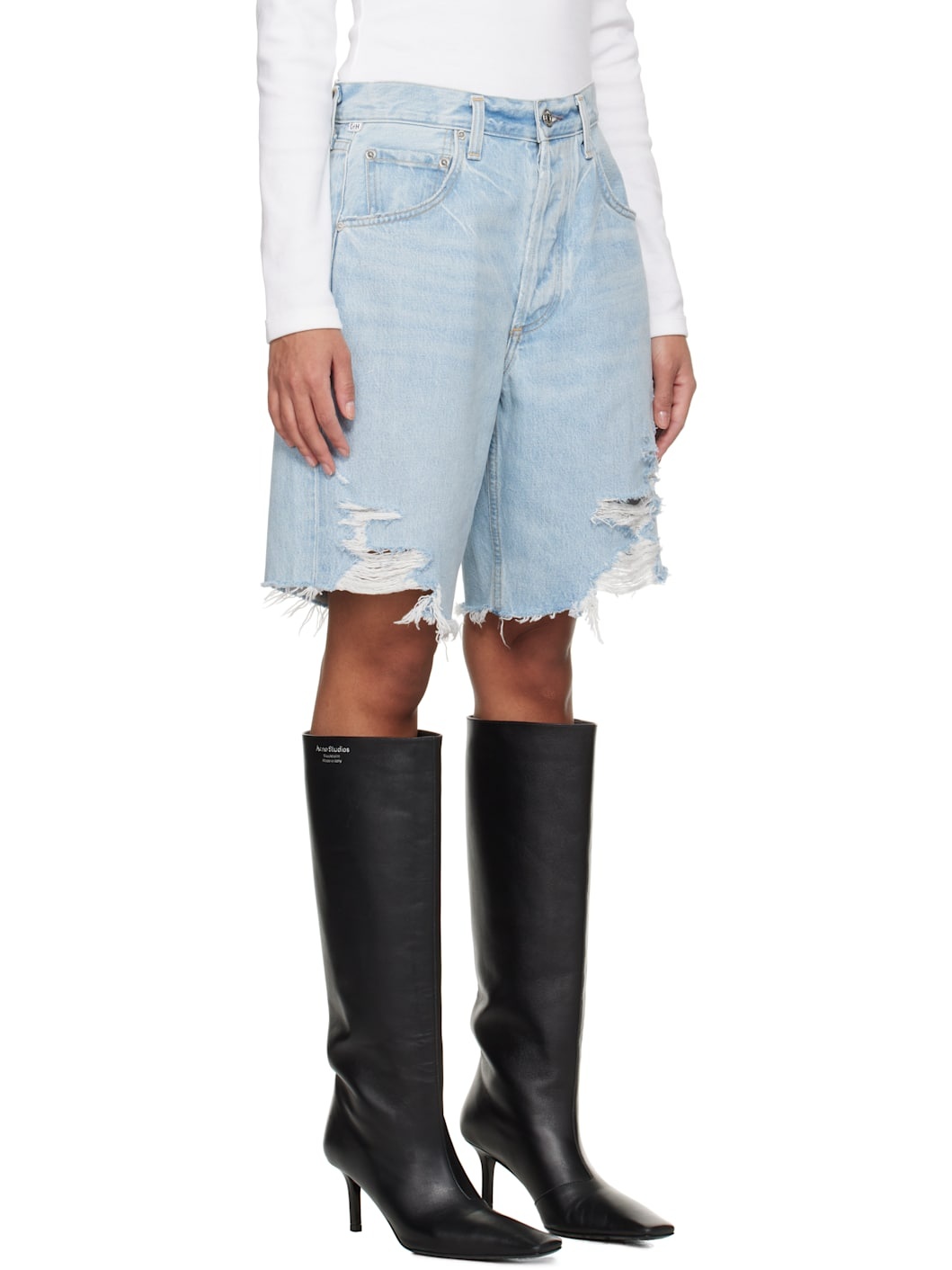 Blue Ayla Denim Shorts - 2