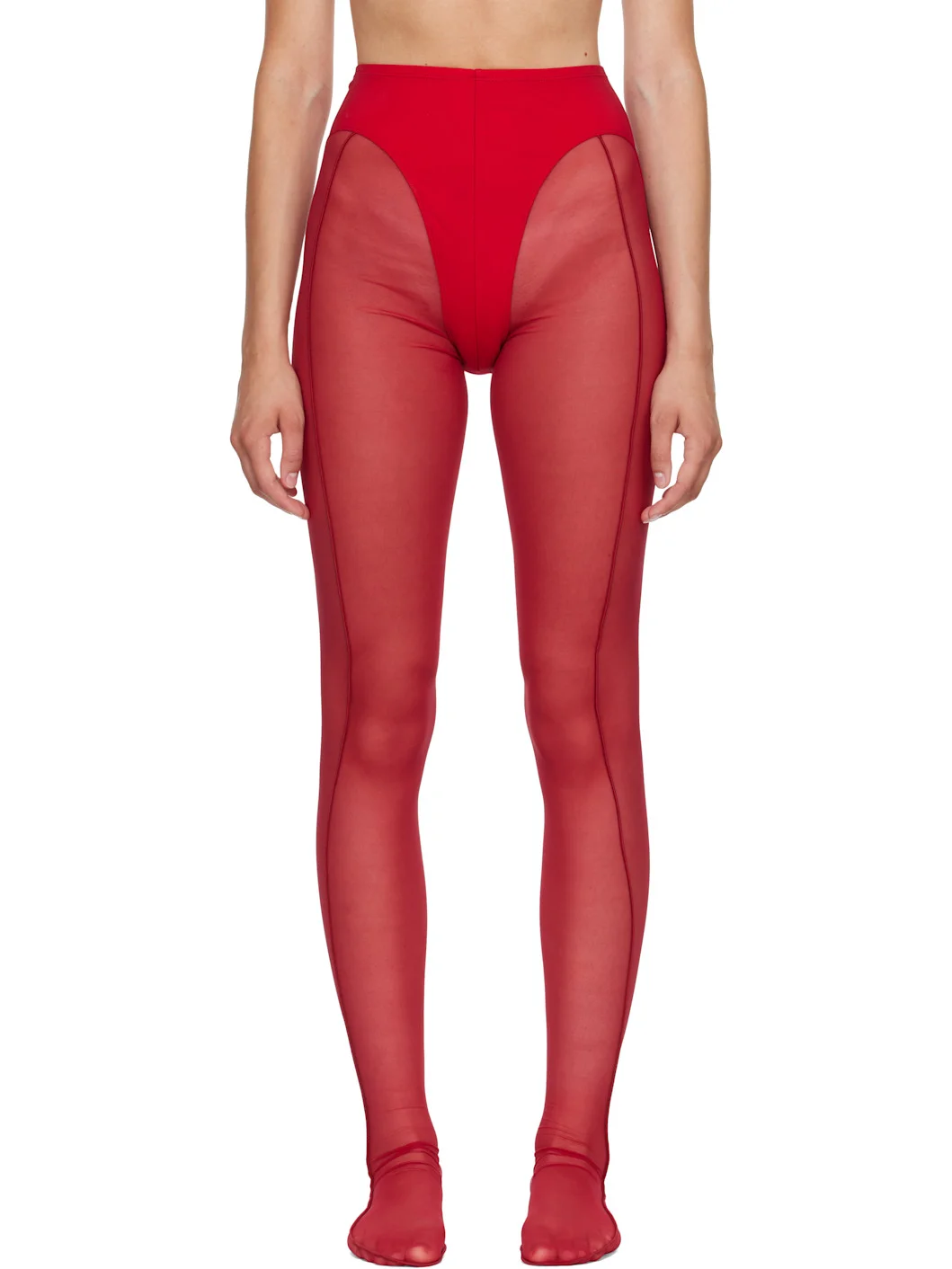 Red Re/Edit Pantyhose Tights - 1