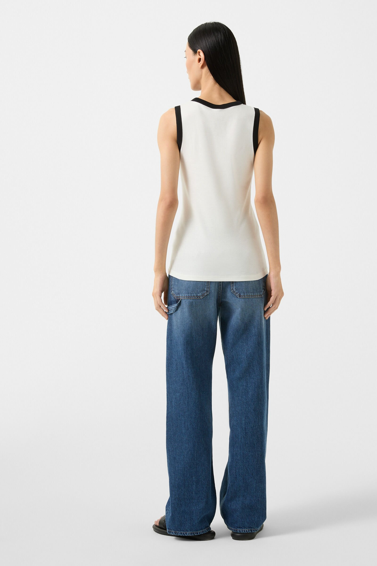 Niki tank top in Off-white/black - 3