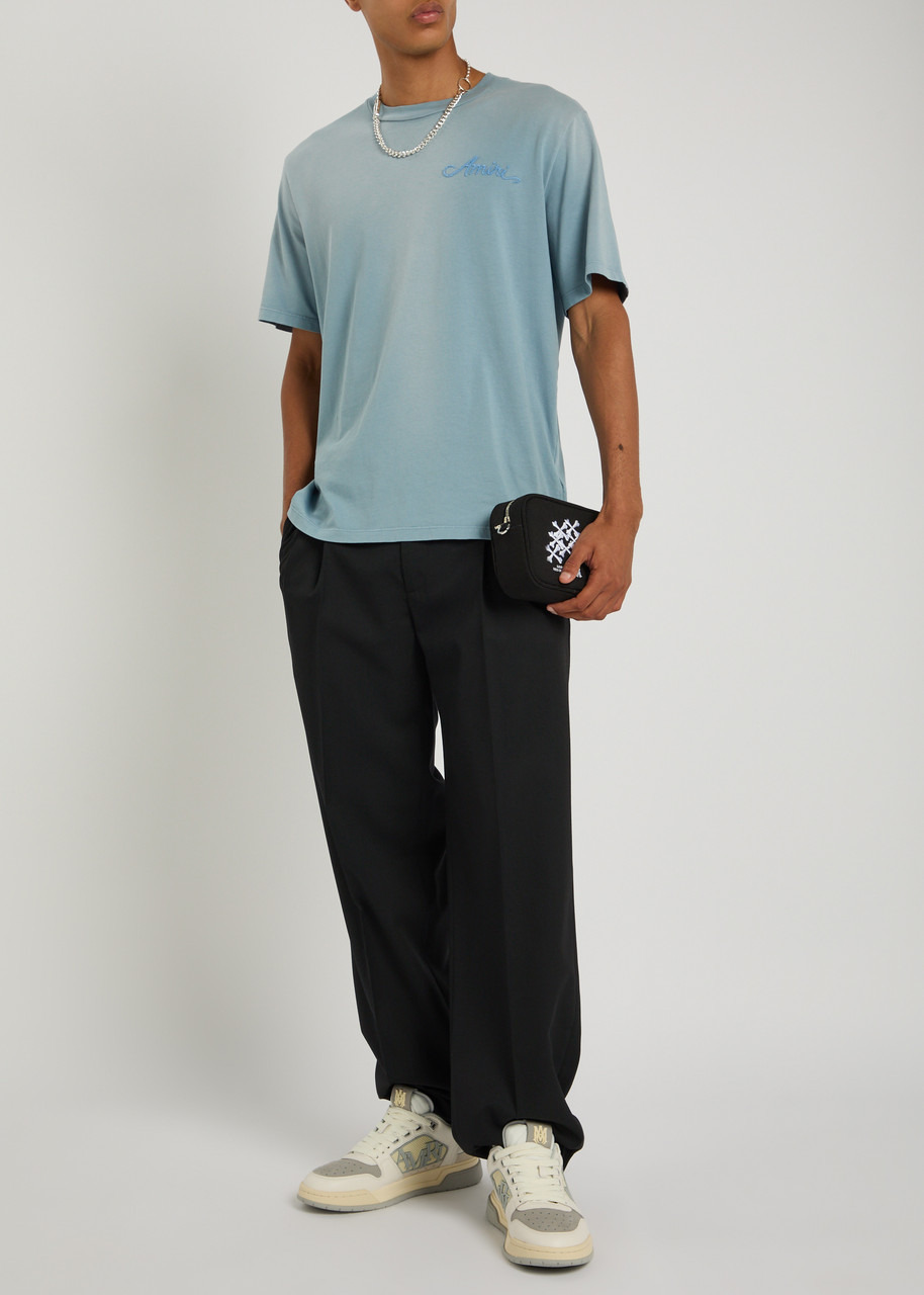 Amiri Bleach Bandana Patch Logo Cotton T-shirt - 3
