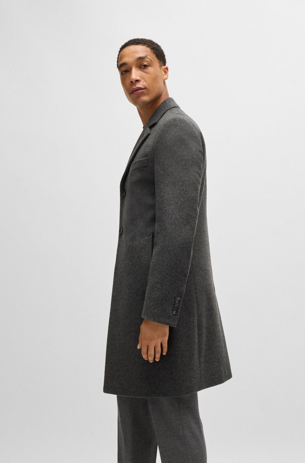 SLIM-FIT COAT IN WOOL AND CASHMERE - 6