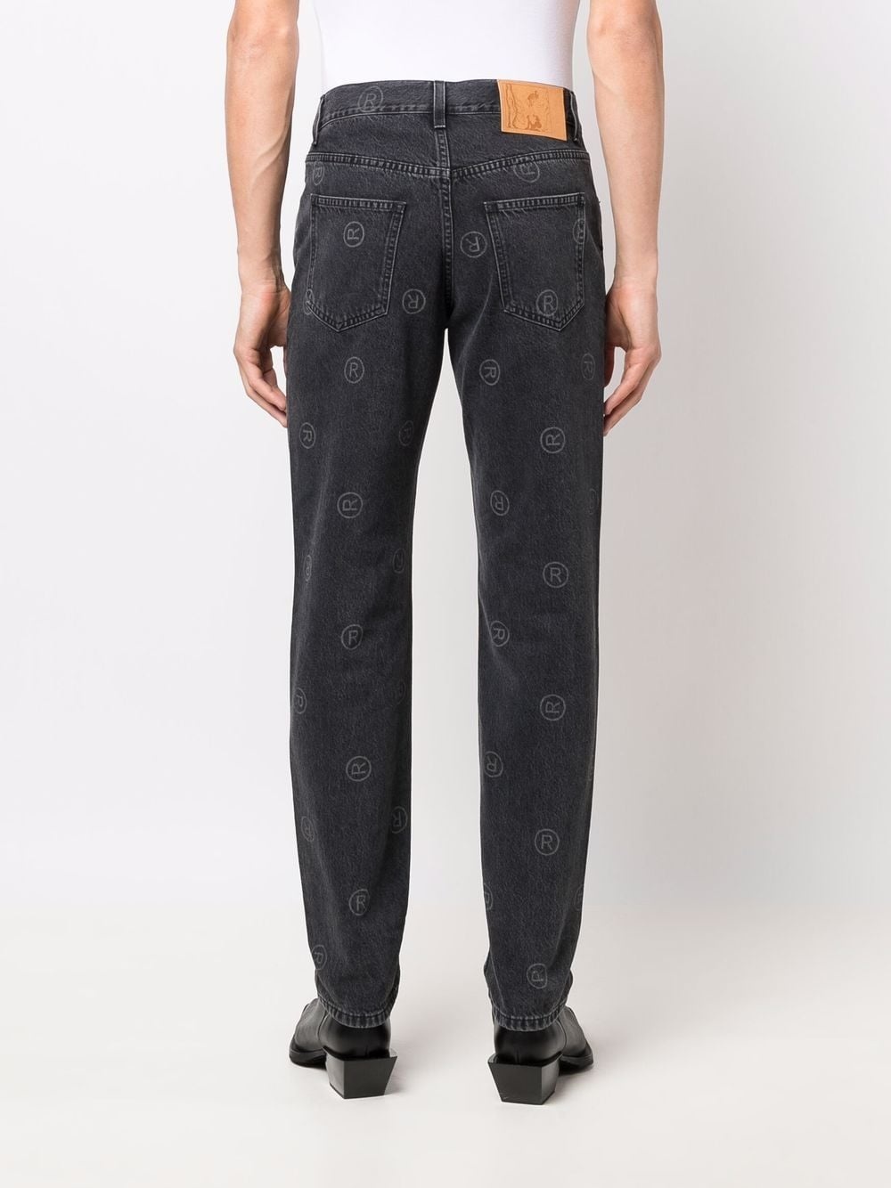logo-print straight-leg jeans - 8