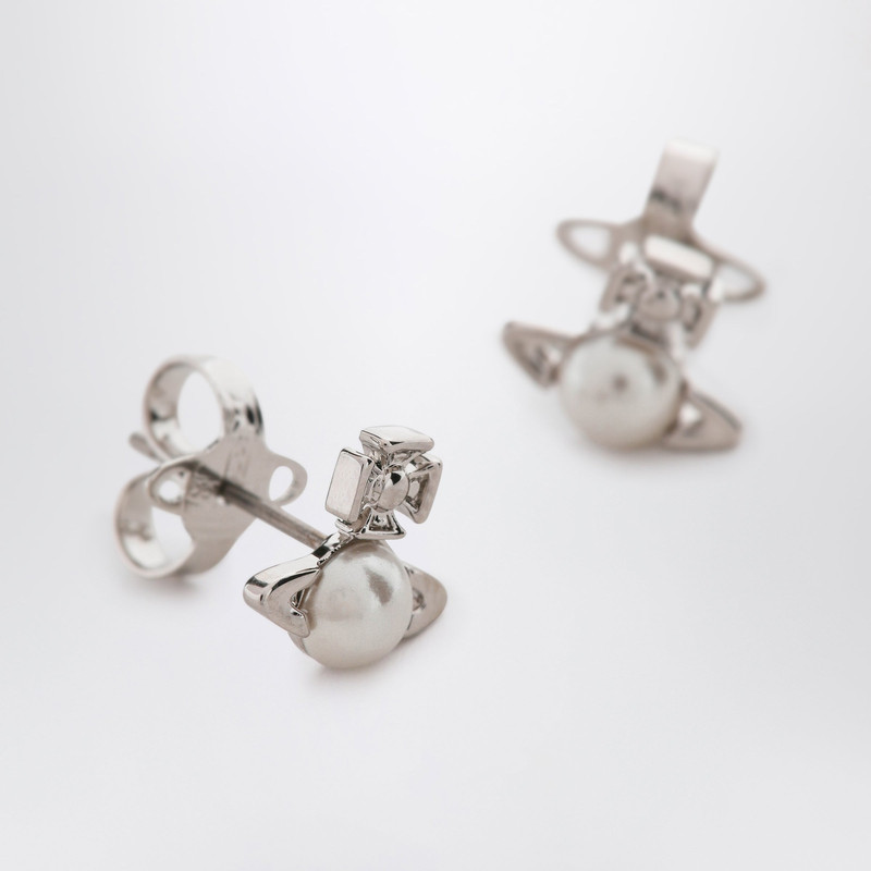 Silver Balbina earrings with pearl 3