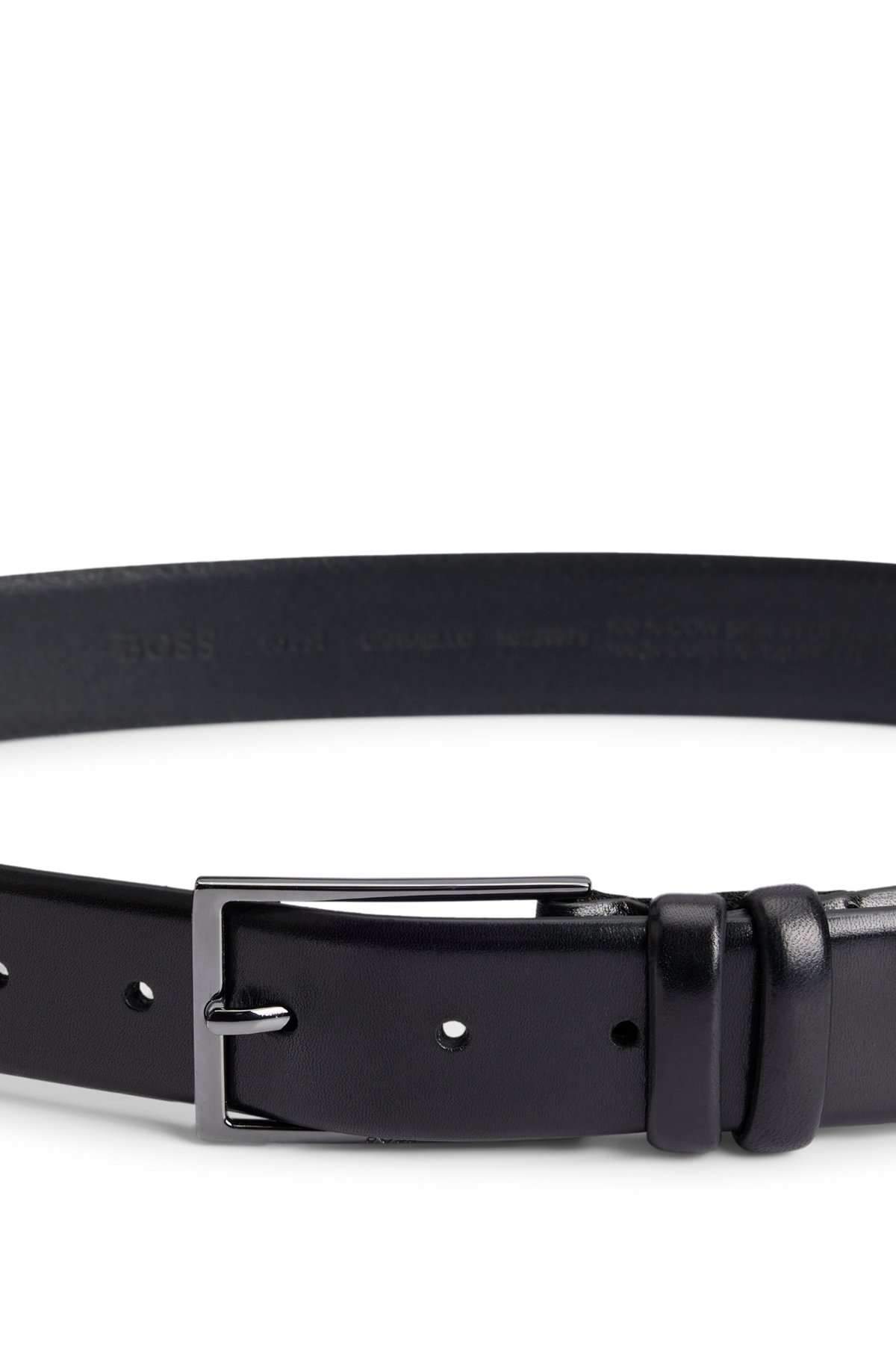 VEGETABLE-TANNED LEATHER BELT WITH GUNMETAL HARDWARE - 4
