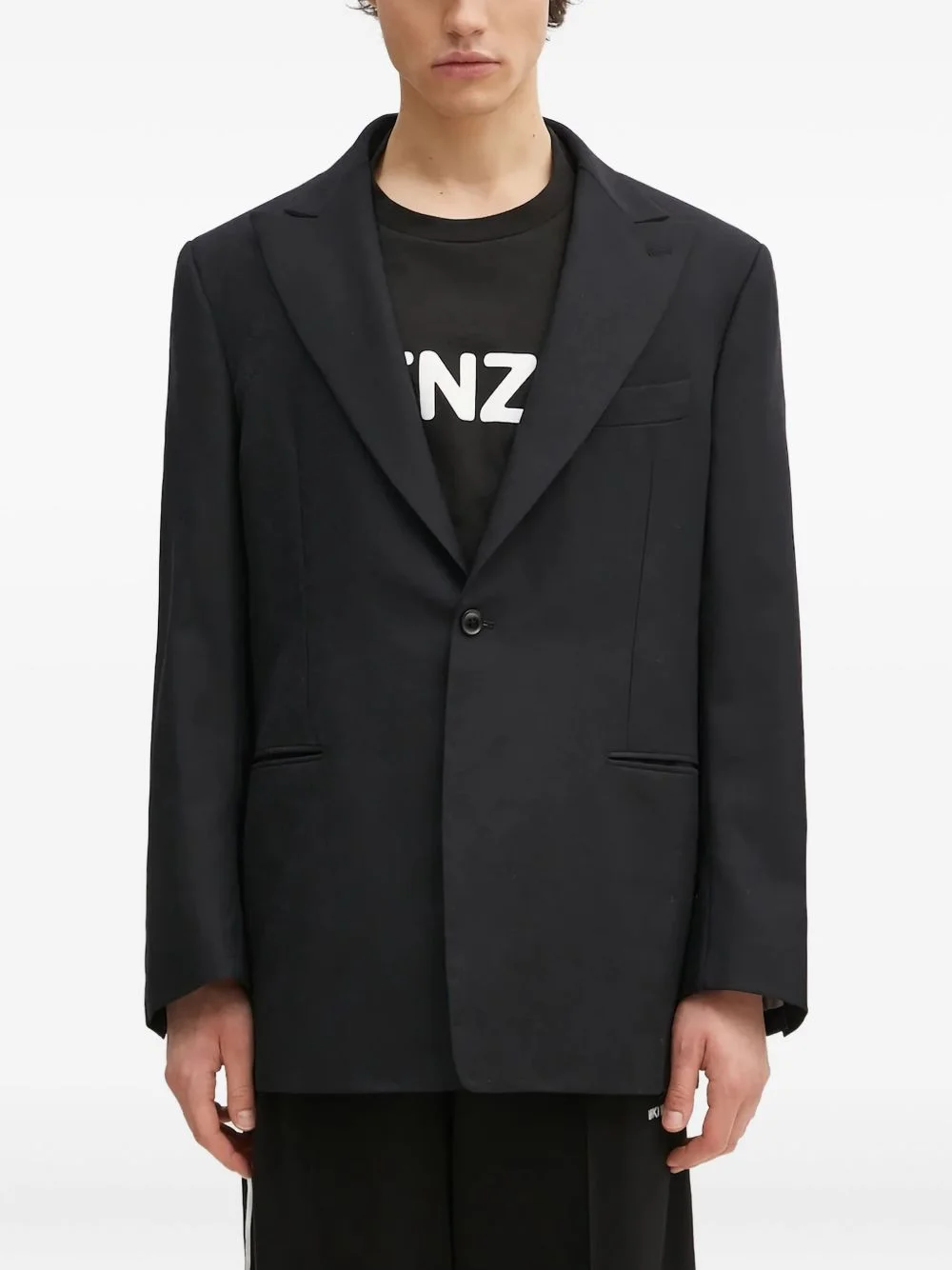 single-button long-sleeves blazer - 1