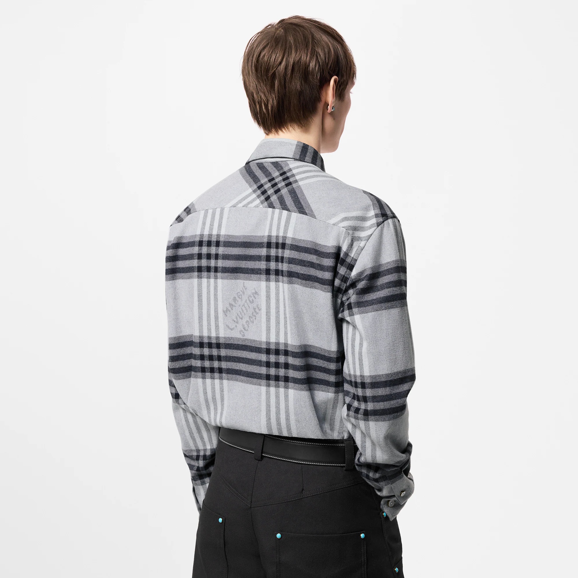 Long-Sleeved Cotton Flannel Shirt - 5