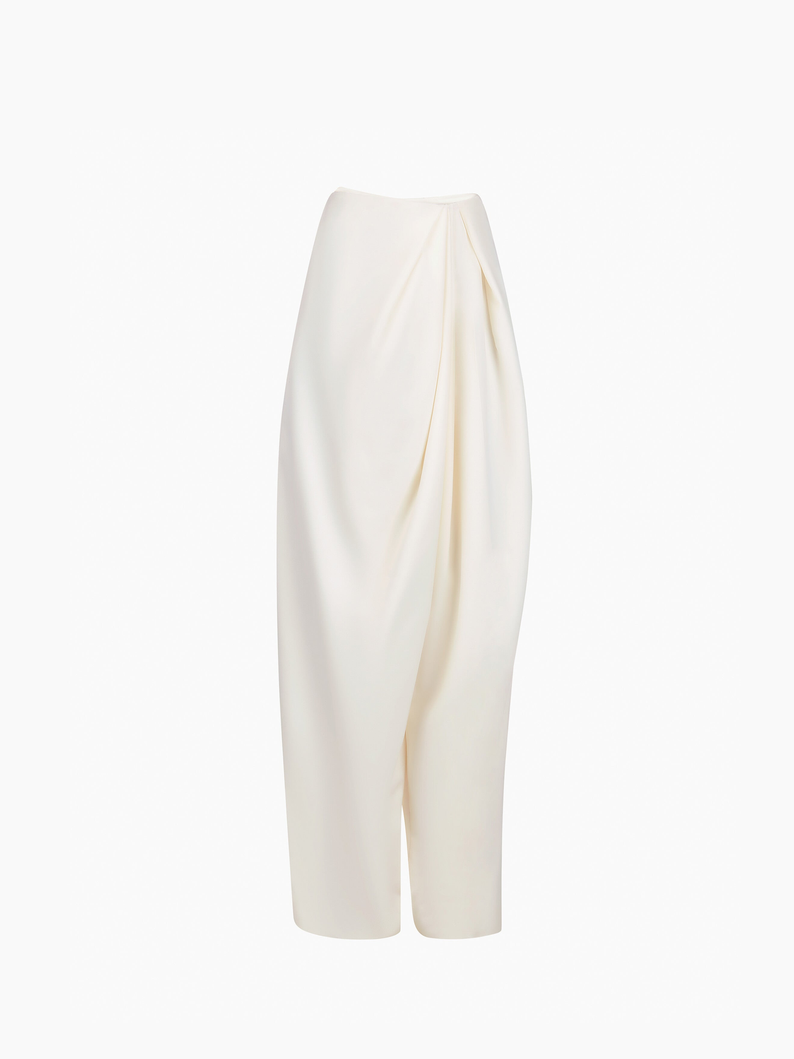 White Large Draped Pants - 5