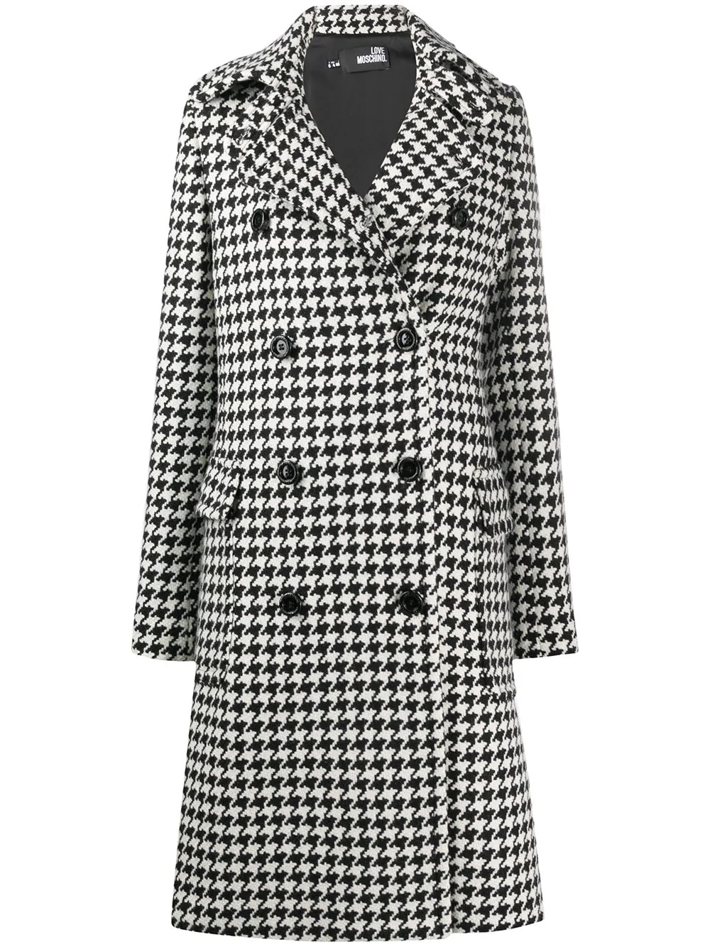 houndstooth double-breasted coat - 1